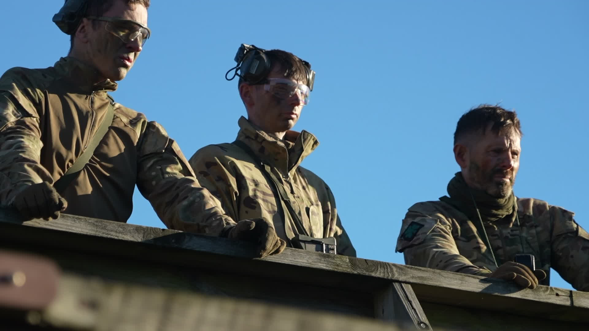 The close quarter battle training area included some overhead gantries so those not currently taking part could observe how well their comrades were doing (Picture: BFBS)
