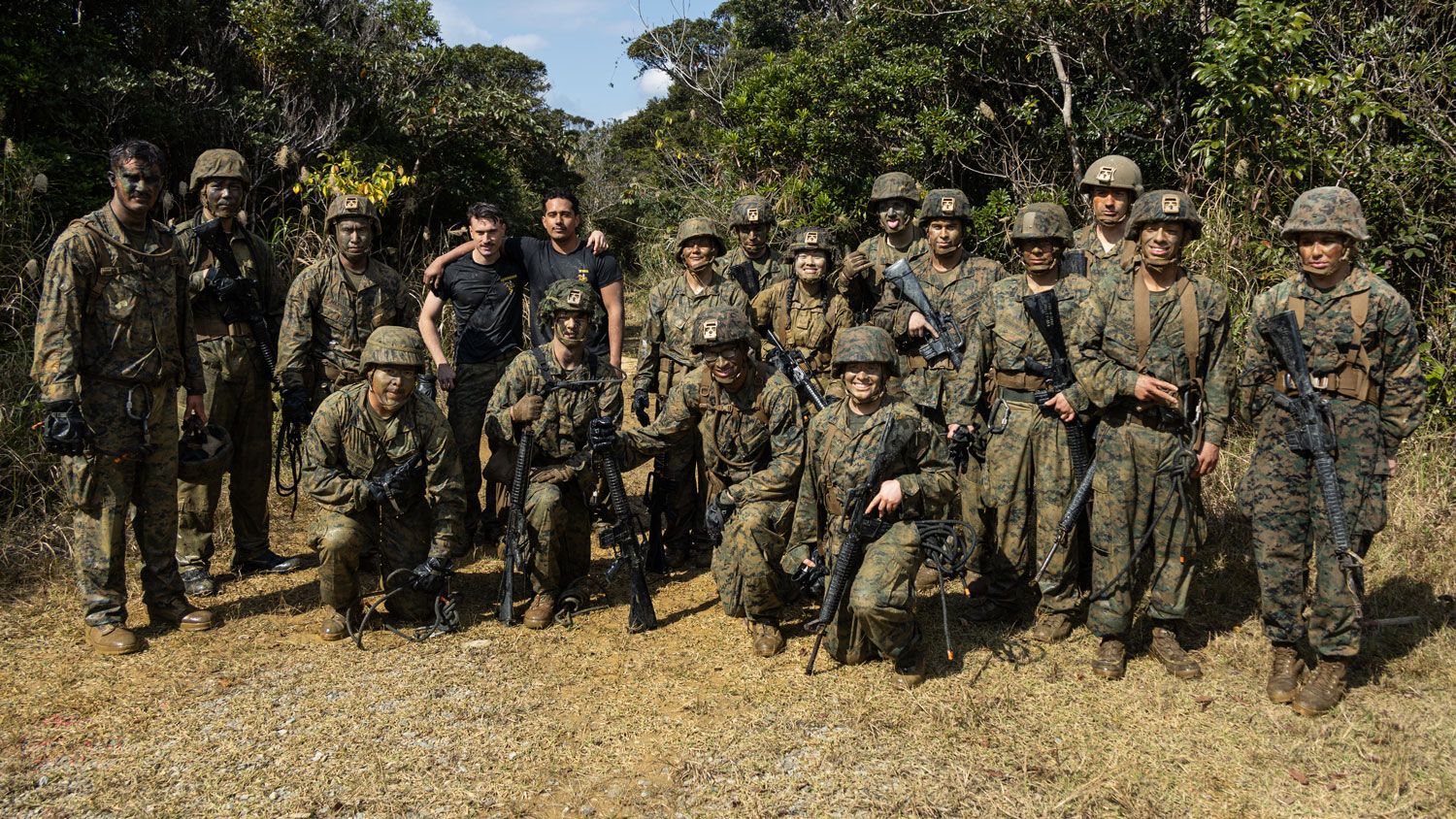 29012025 US service members and Japanese Ground Self-Defense Force members at the Jungle Warfare Training Centre, Japan CREDIT USMC