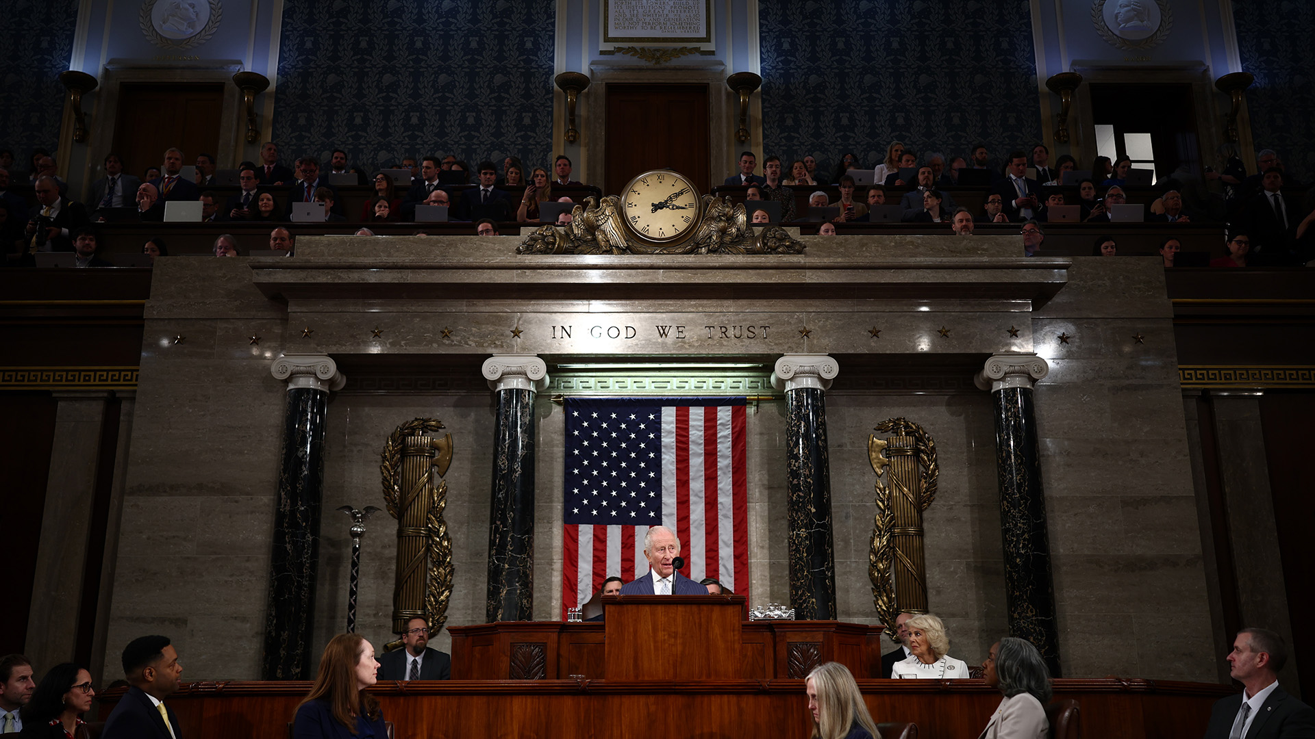 King Charles III addresses members of the US House of Representatives and the US Senate during a joint meeting of Congress 