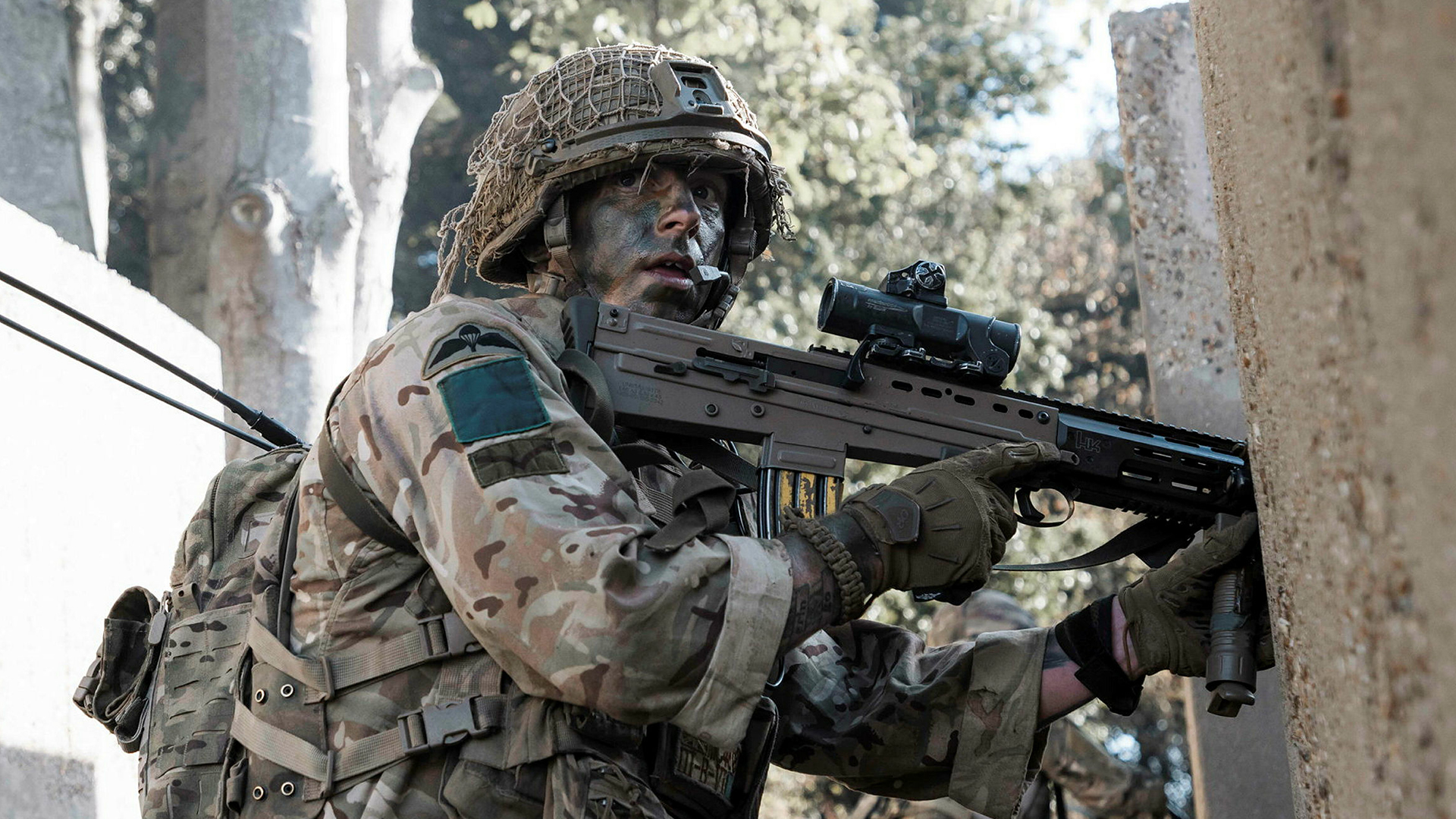 This member of 3 Para sports his jump wings on his jacket - something not every member of the regiment will be able to do in future