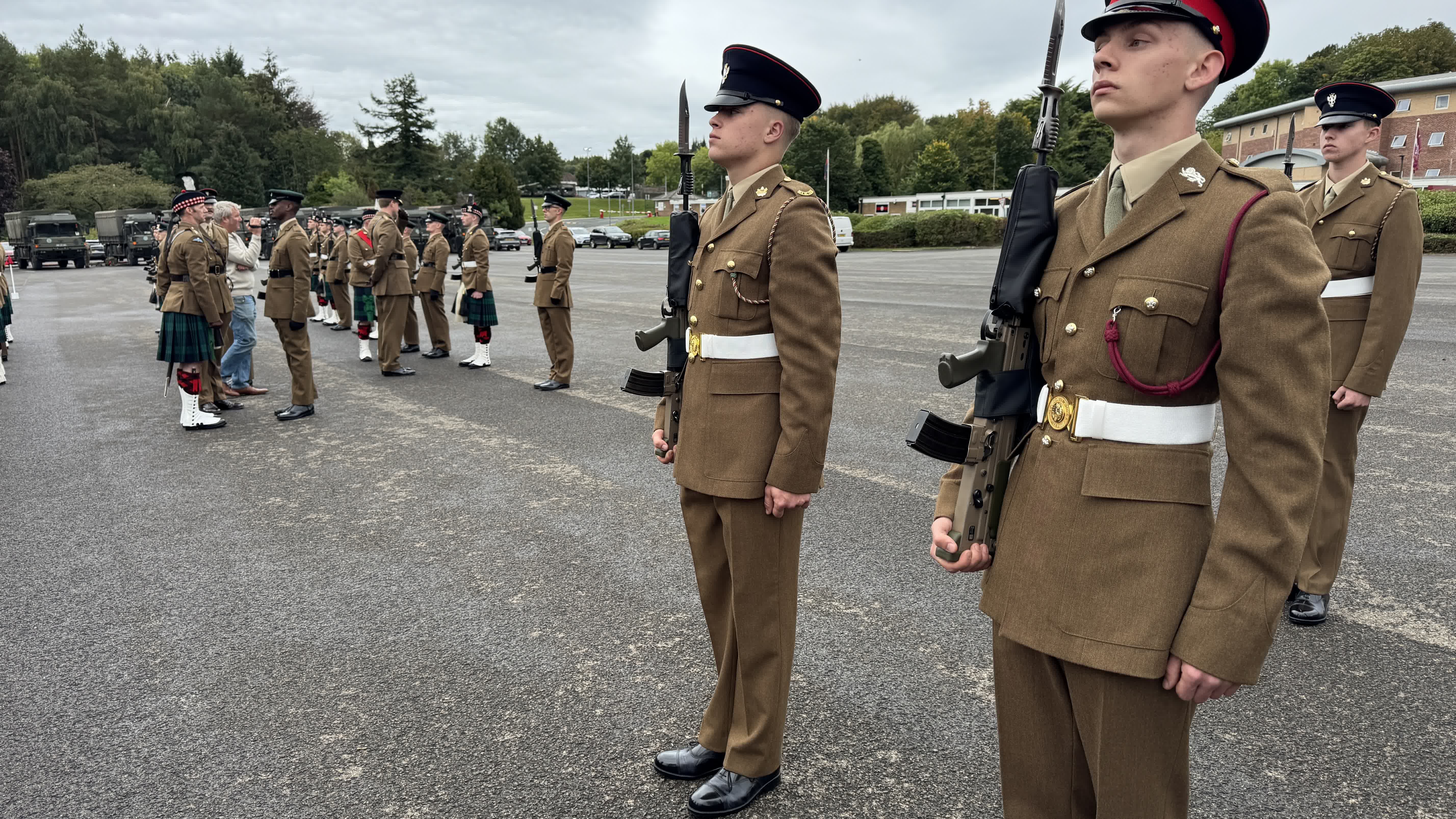 Private William Fisher during inspection