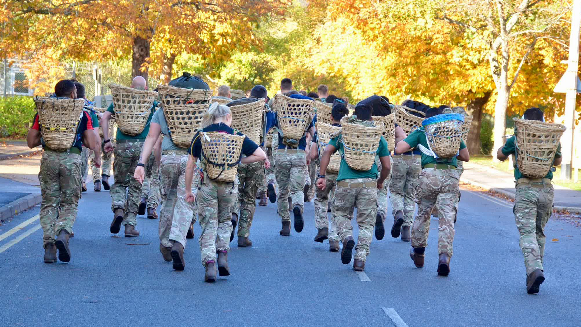 The competitors were carrying dokos with a 15kg weight - a tough enough feat - but out in Nepal that's increased to 25kg (Picture: BFBS)