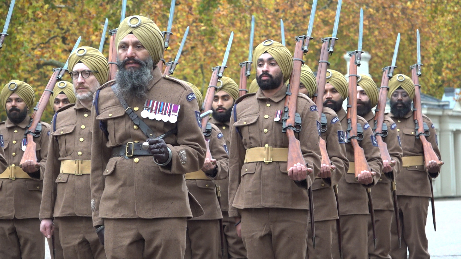 291025 1914 Sikhs at Wellington Barracks CREDIT BFBS