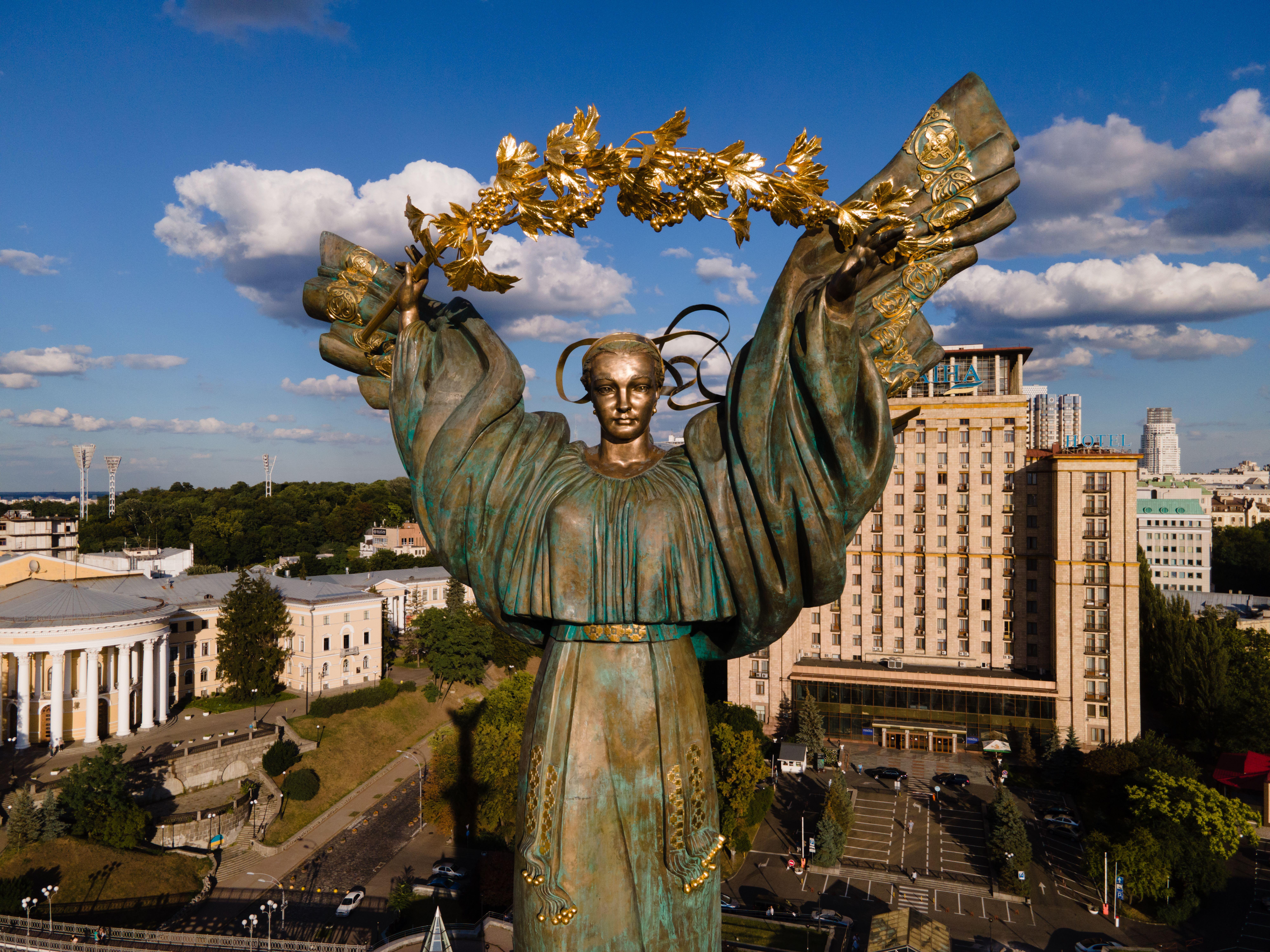 Monument on Independence Square in Kyiv, Ukraine