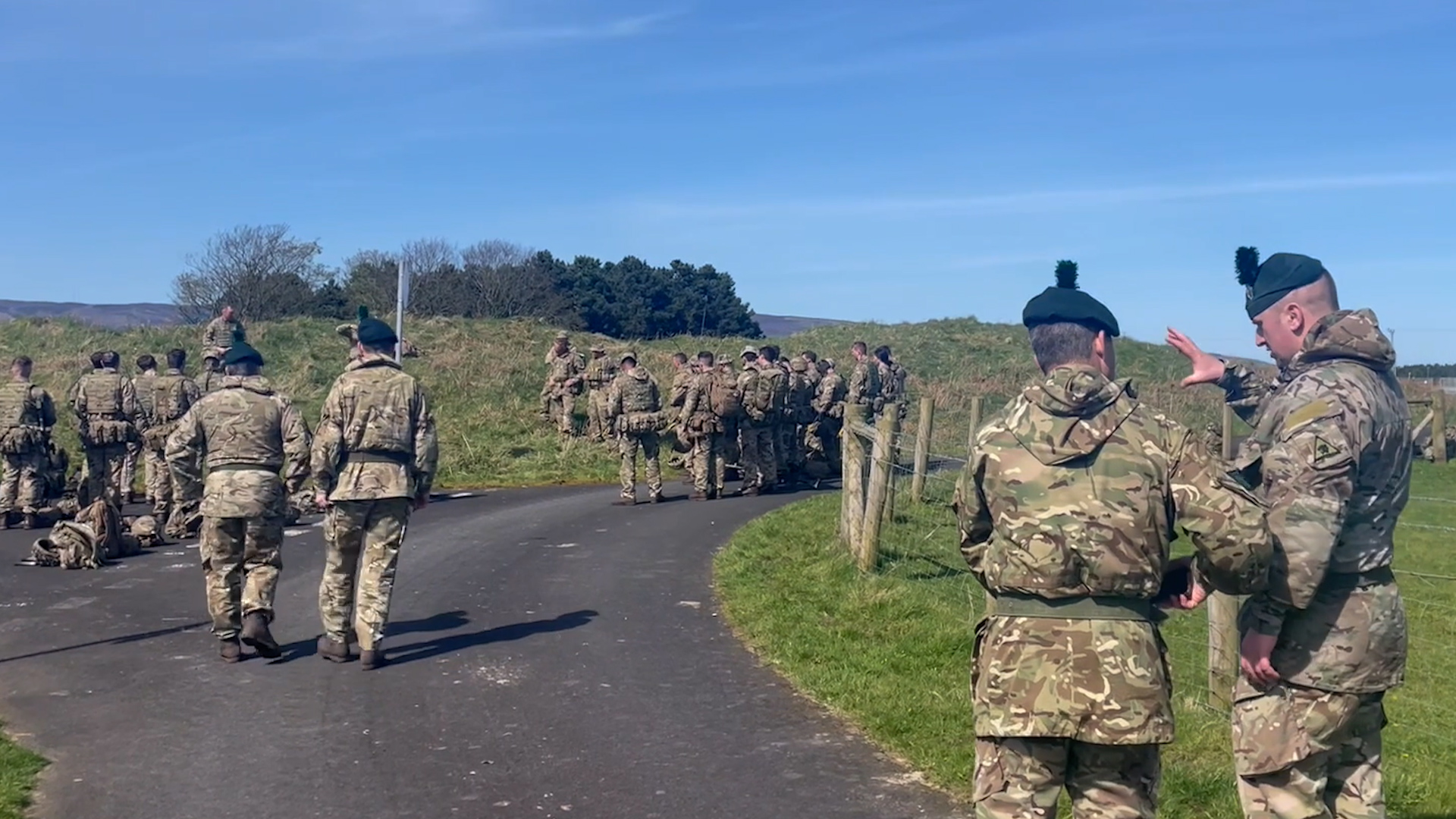 2nd Battalion Royal Irish on the plains of the Magilligan Training Centre in Northern Ireland