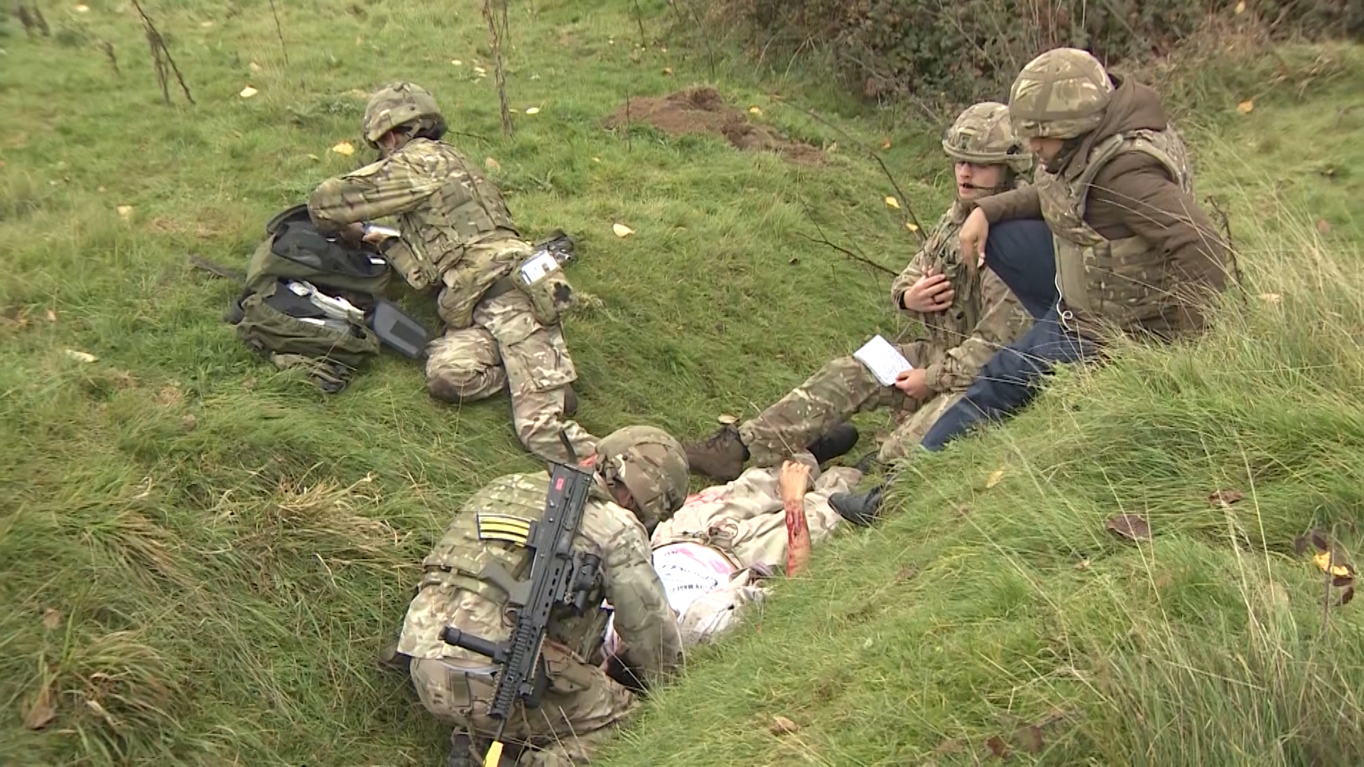 3 Rifles with a casulaty 071118 CREDIT BFBS