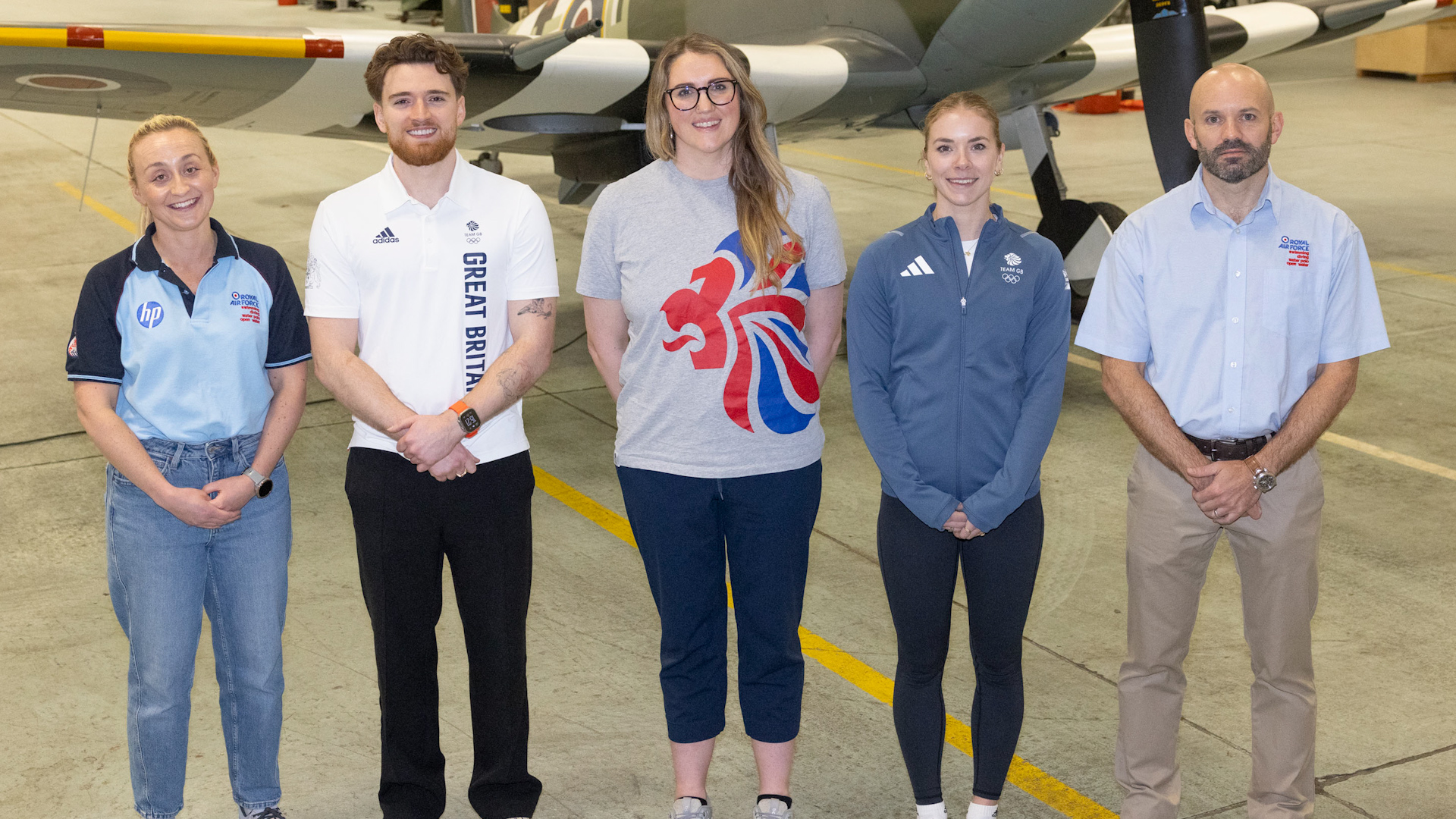 30032026 Matty Lee Cassie Patten and Anna Hopkin visit RAF Swimming Association CREDIT RAFSA .jpg