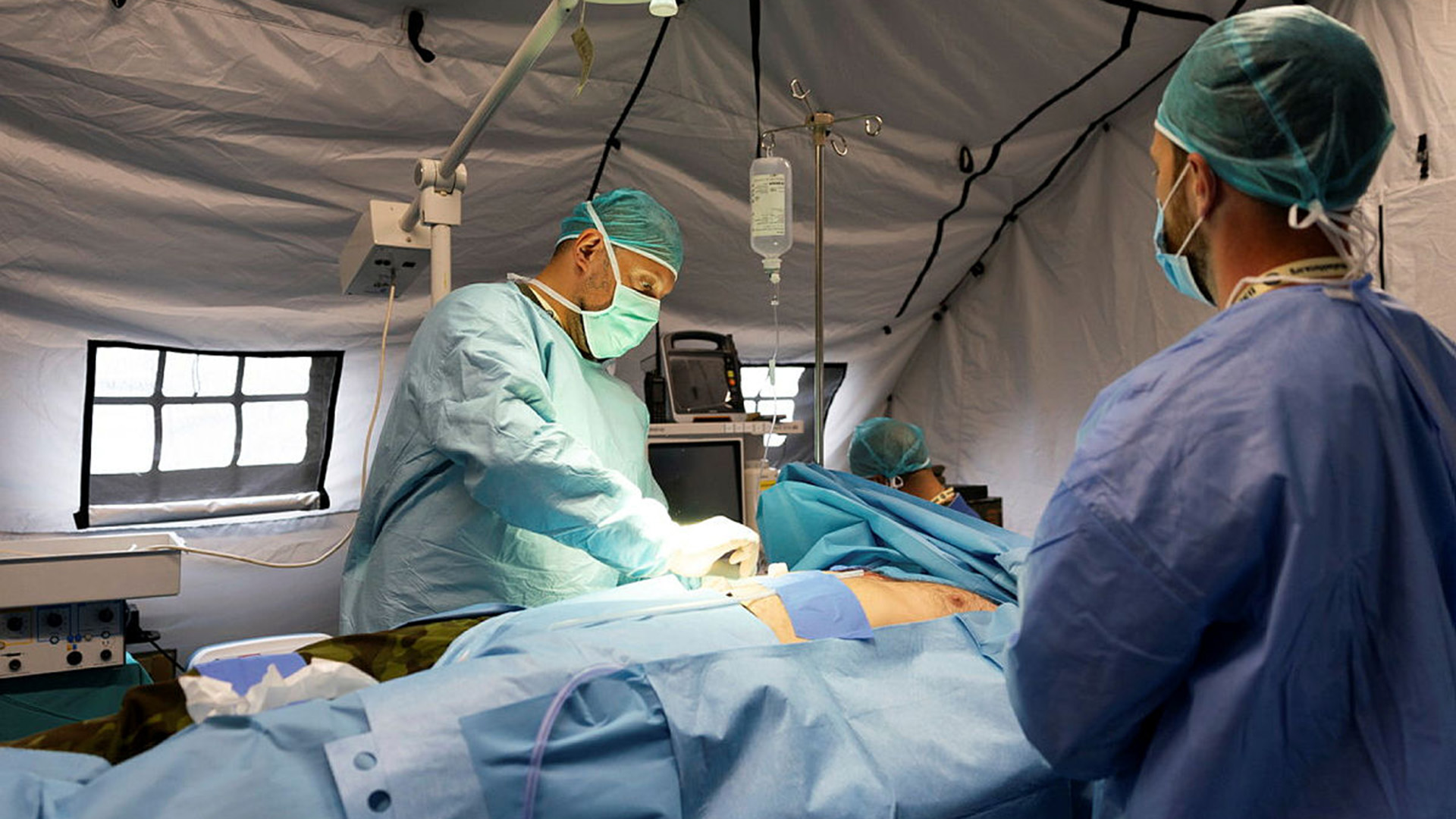 The surgery room in the BMTF (Balkan Medical Treatment Facility) on Exercise Vigorous Warrior (Picture: MOD)
