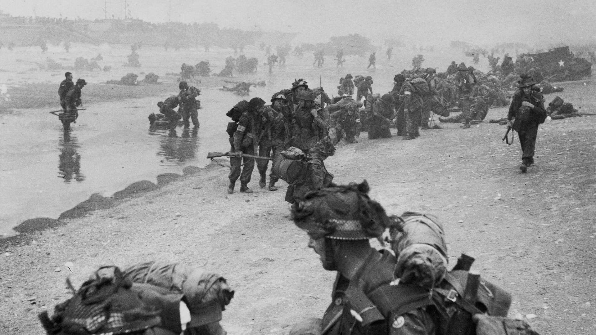 British troops on Sword Beach at approximately 8:30am on 6 June 1944 (Picture: Geopix)
