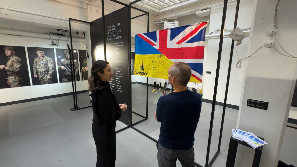 BFBS Forces News Reporter Sofie Cacoyannis spoke with author Colin Freeman at the exhibition in London