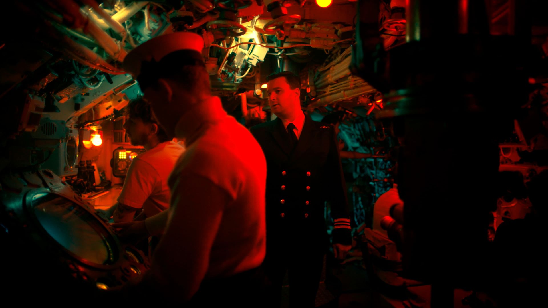 The film follows the journey of a Cold War-era submarine on patrol, when a member on patrol investigates an unfamiliar sound echoing through the hull (Picture: Royal Navy)