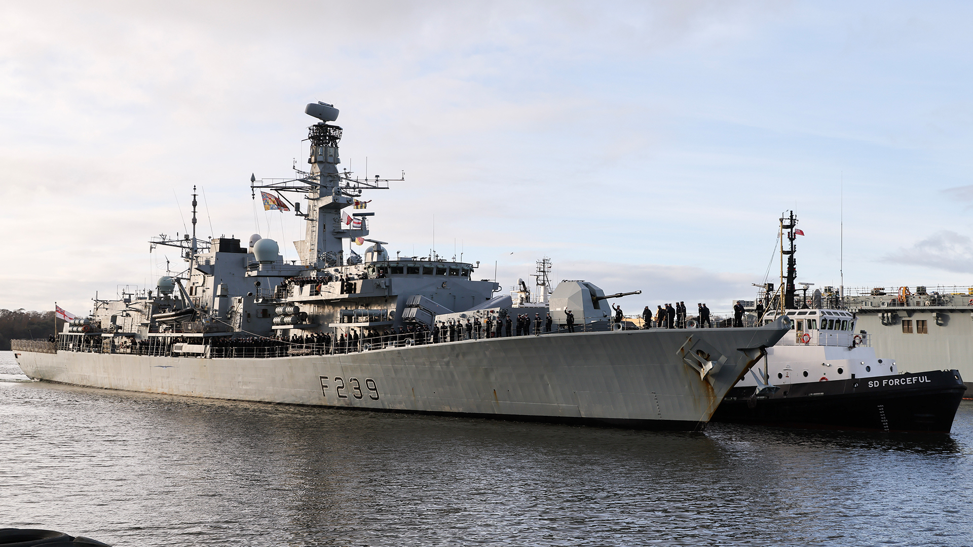 HMS Richmond in Devonport after returning from CSG25