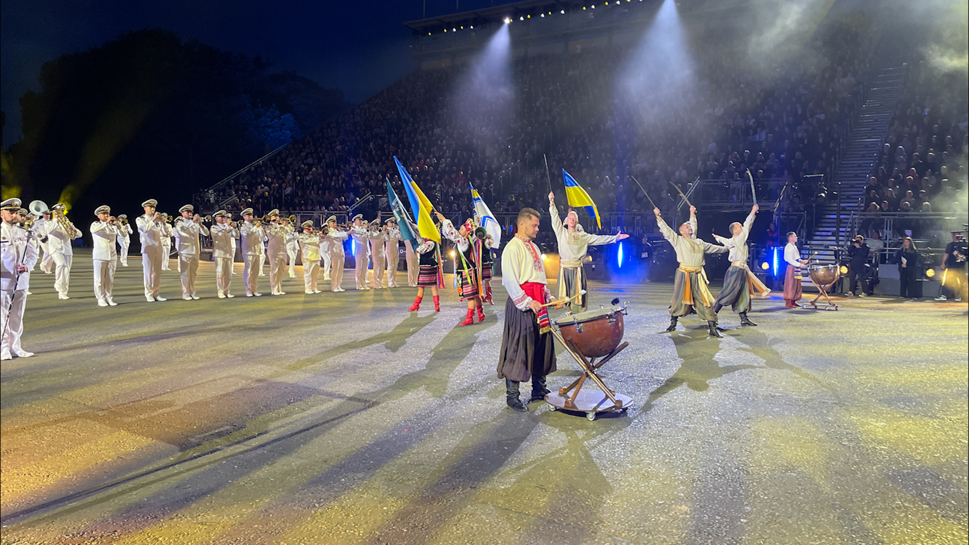The Ukrainian Naval Forces Orchestra performing at The Royal Edinburgh Military Tattoo
