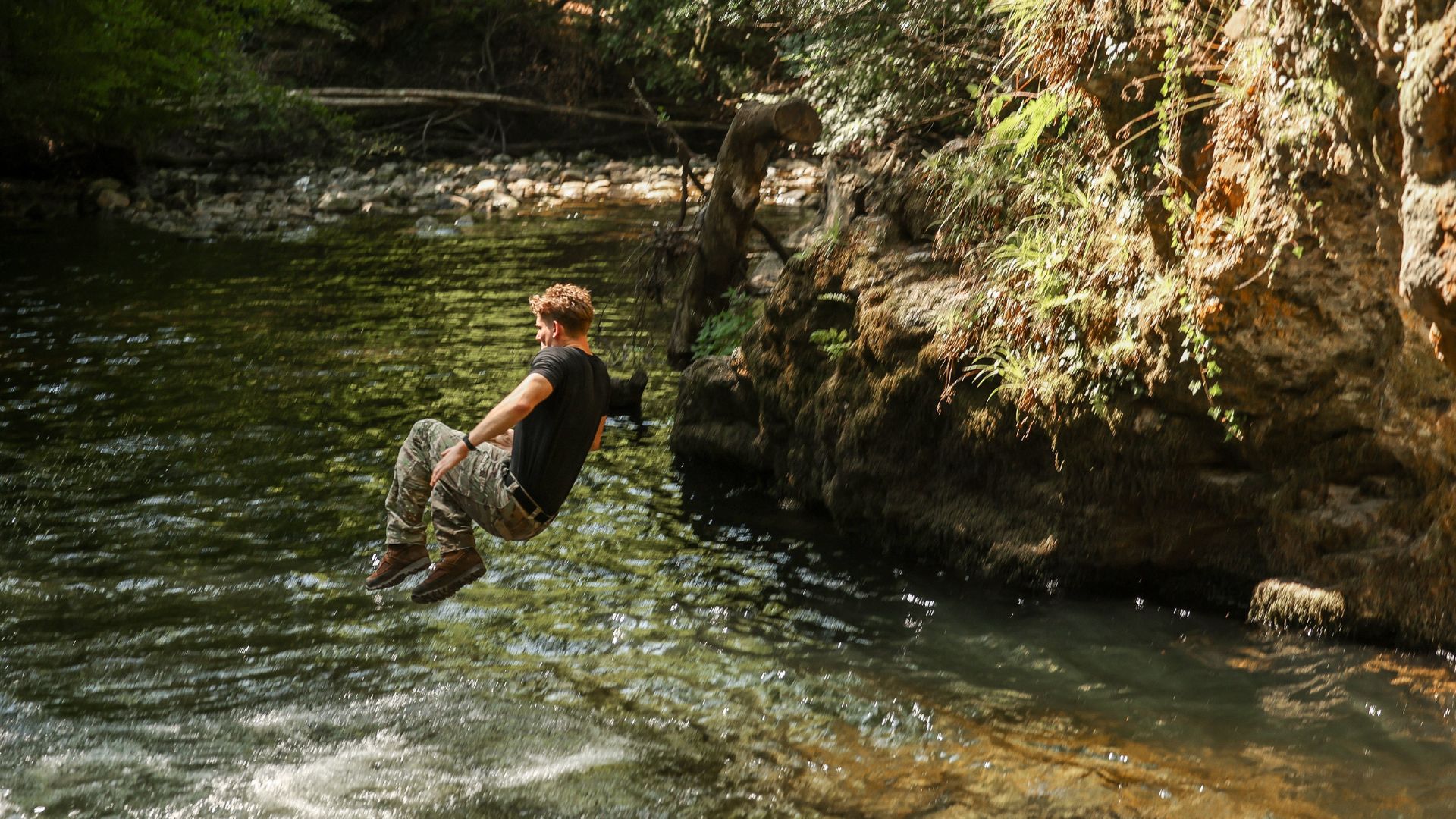 The leap of faith is part of the routine for any Royal Marine serving at 42 Commando (Picture: Royal Navy)