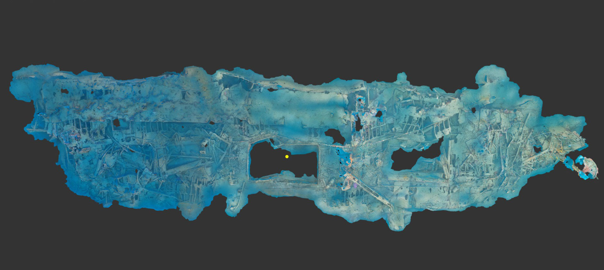 A photogrammetry image of the Hell Ship Hofuku Maru wreck (Picture: Hellships Memorial Foundation)