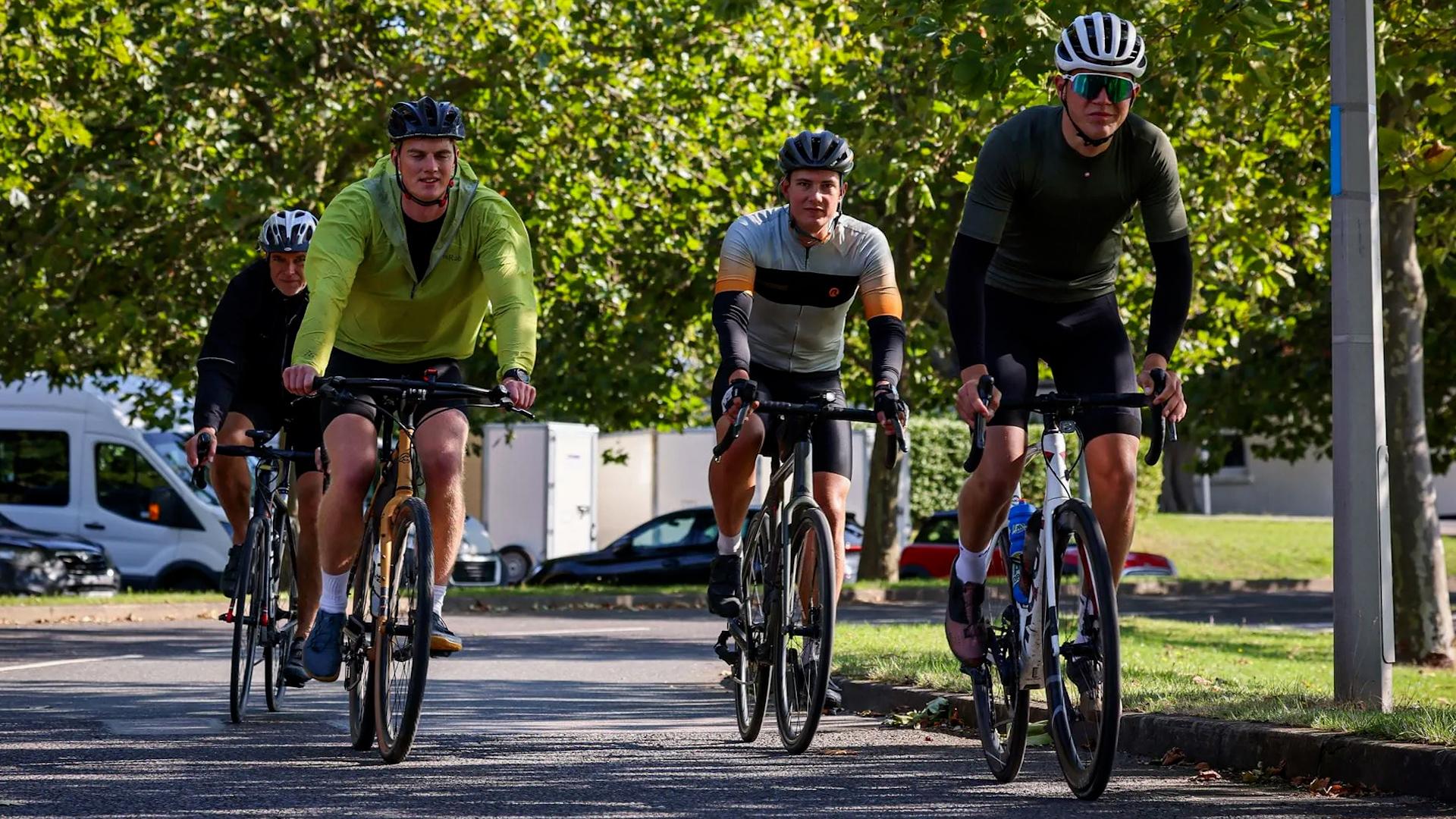 A team of four, made up of one Royal Marine and three Dutch Marines cycled from the Netherlands to Portsmouth (Picture: Royal Navy)