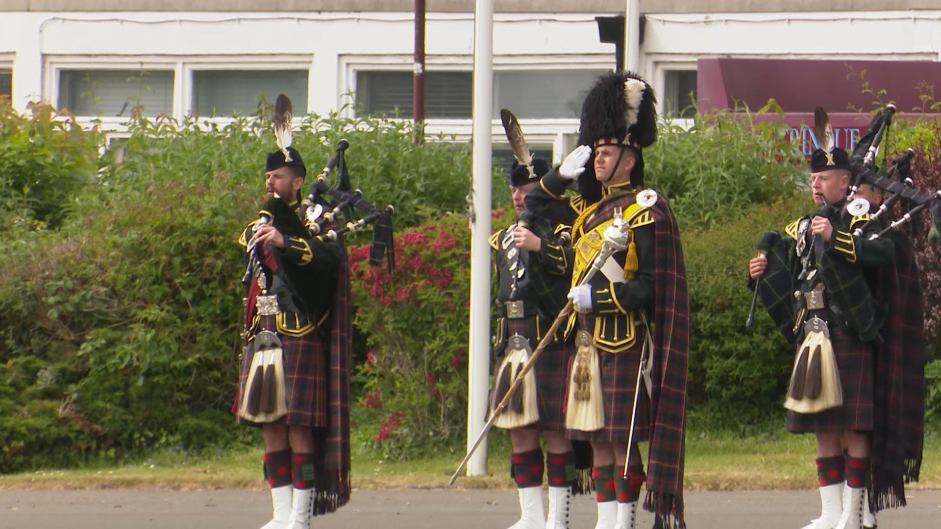4 Scots Drum Major Sergeant Ruaridh Pipe Major Peter Grant Catterick 24062021 CREDIT BFBS.jpg
