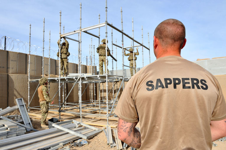 Royal Engineers fortify defences at FOB Shawqat, Afghanistan. Credit: Cpl Si Longworth, Crown Copyright
