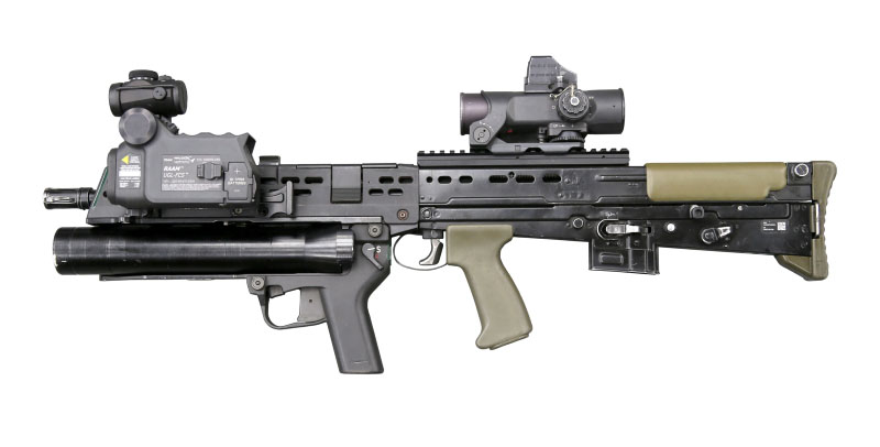 SA80-A2 with Underslung Grenade Launcher (UGL). Credit: Steve Dock, Crown Copyright