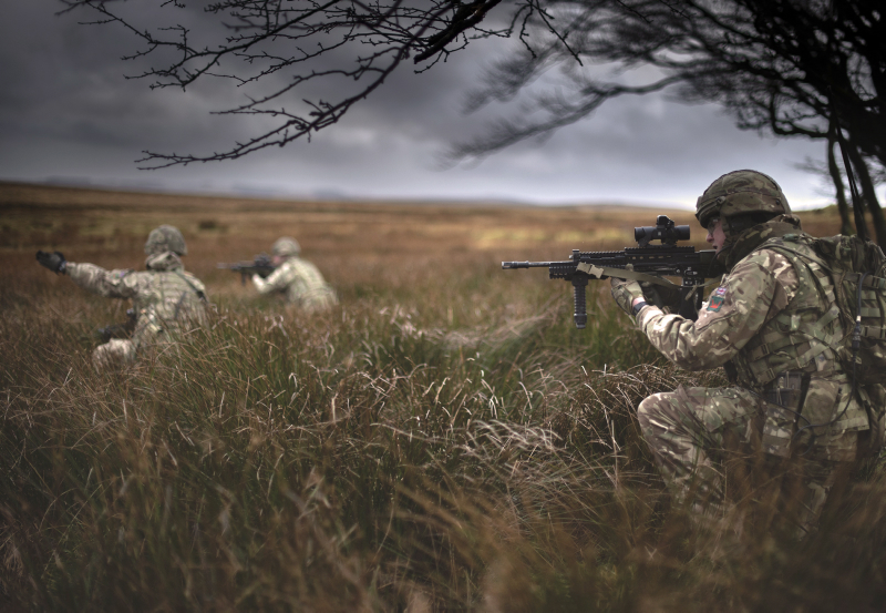 1 RIFLES soldiers. Credit: Sergeant Tom Evans, Crown Copyright