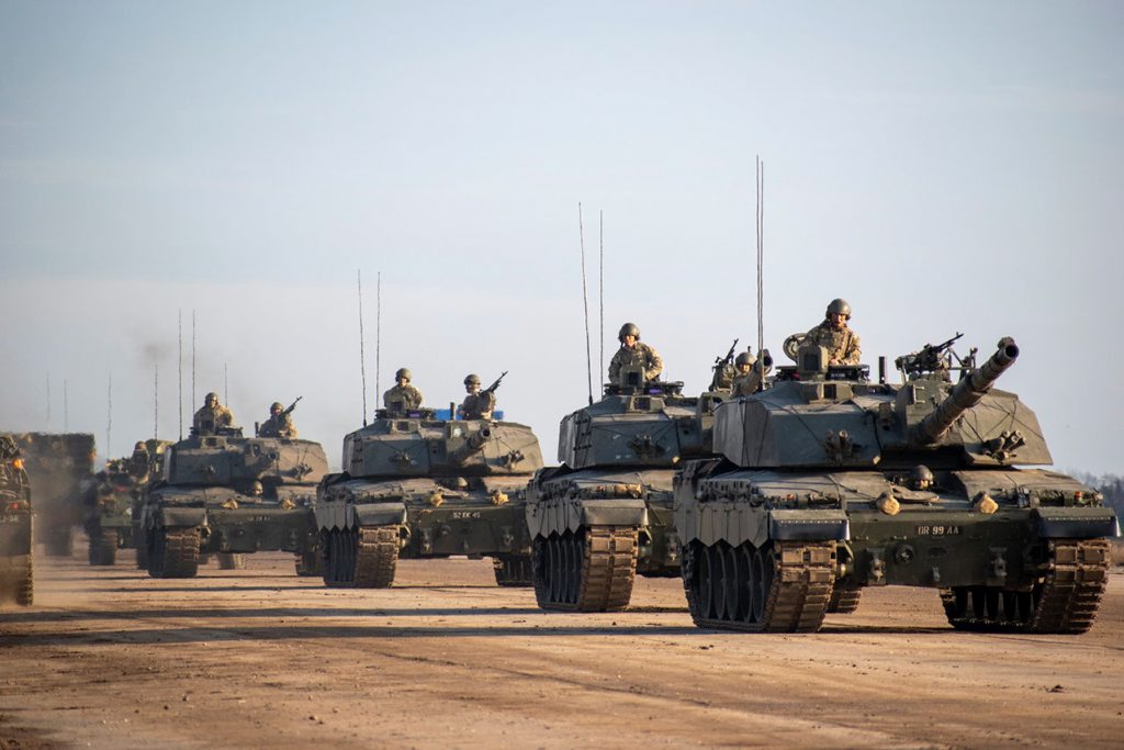 four Challenger II's of D Sqn, The Queen's Royal Hussars