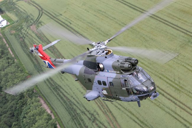 50th Anniversary Puma Helicopter New Paint Job over Oxfordshire countryside 02072021 CREDIT MOD