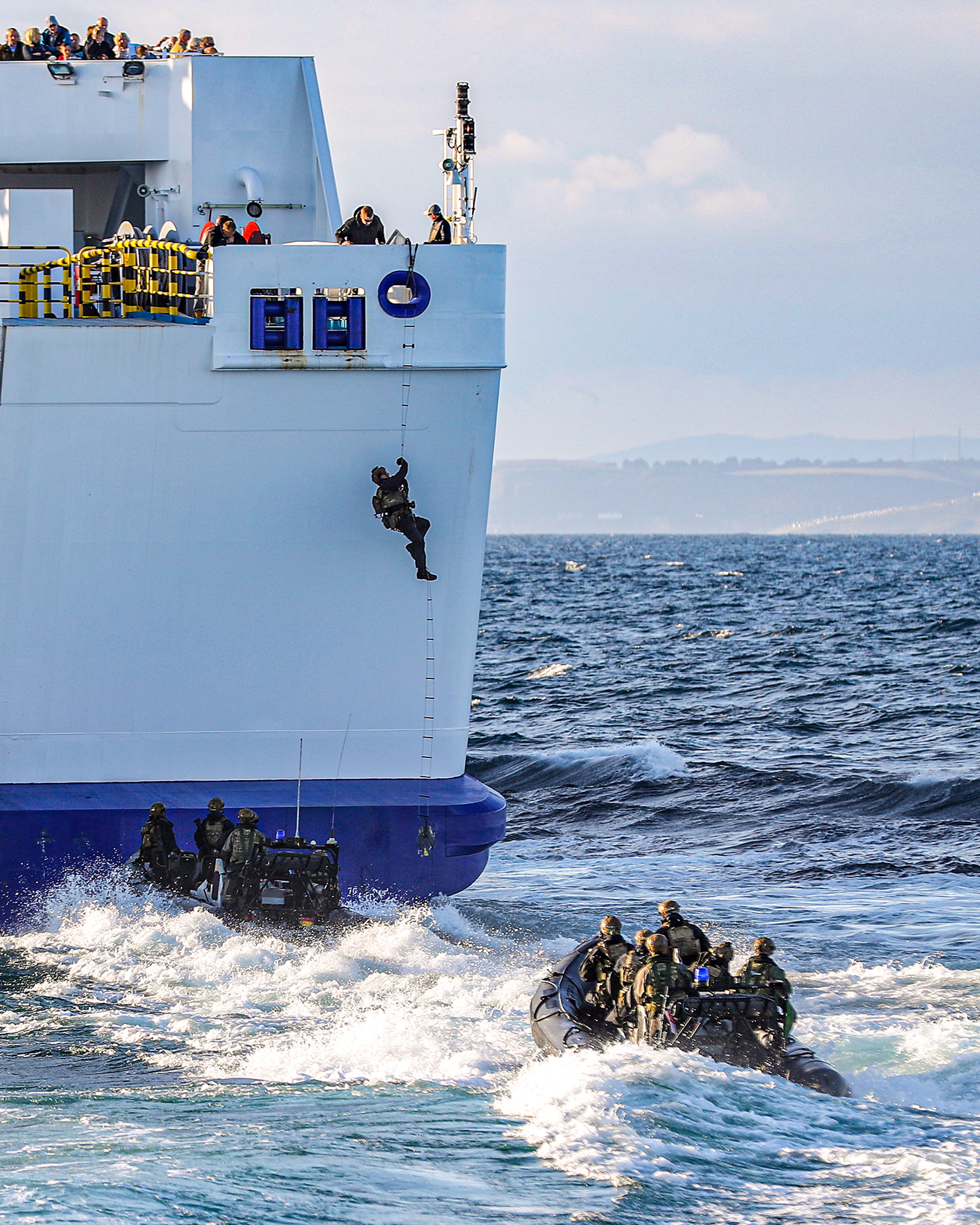 539 Assault Squadron Royal Marines boarding Channel ferry