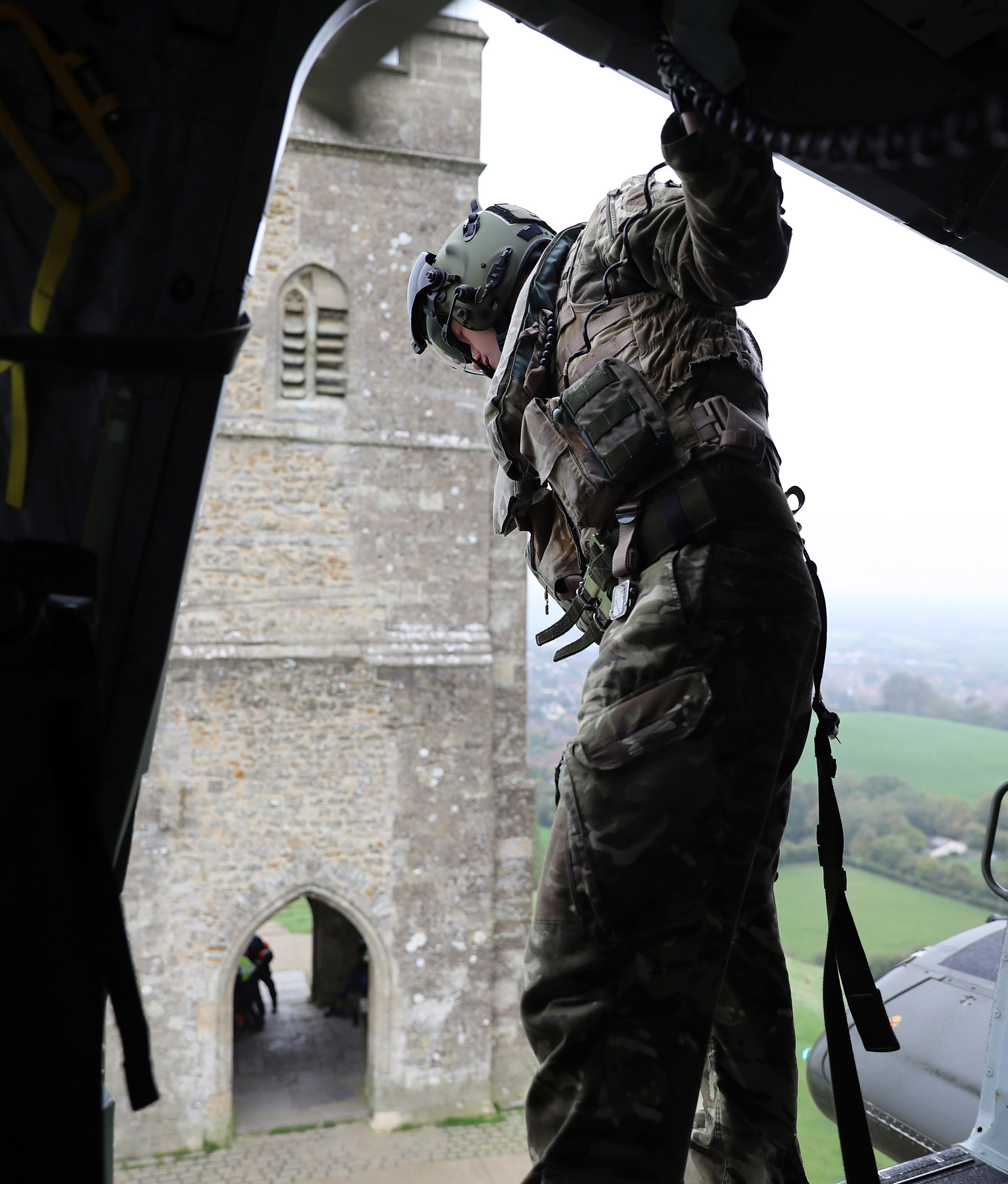 NAS Aircrewman Guides the Merlin to the Drop-Off Point