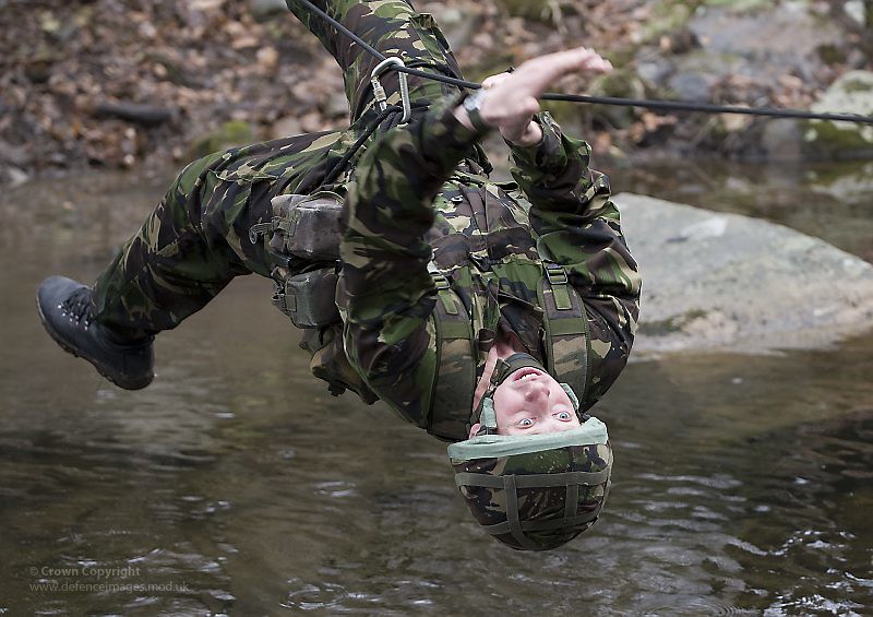 A young officer cadet from the Royal Military Academy Sandhurst takes part in preparation training for The Sandhurst Cup at the United States Military Academy at Westpoint, USA.