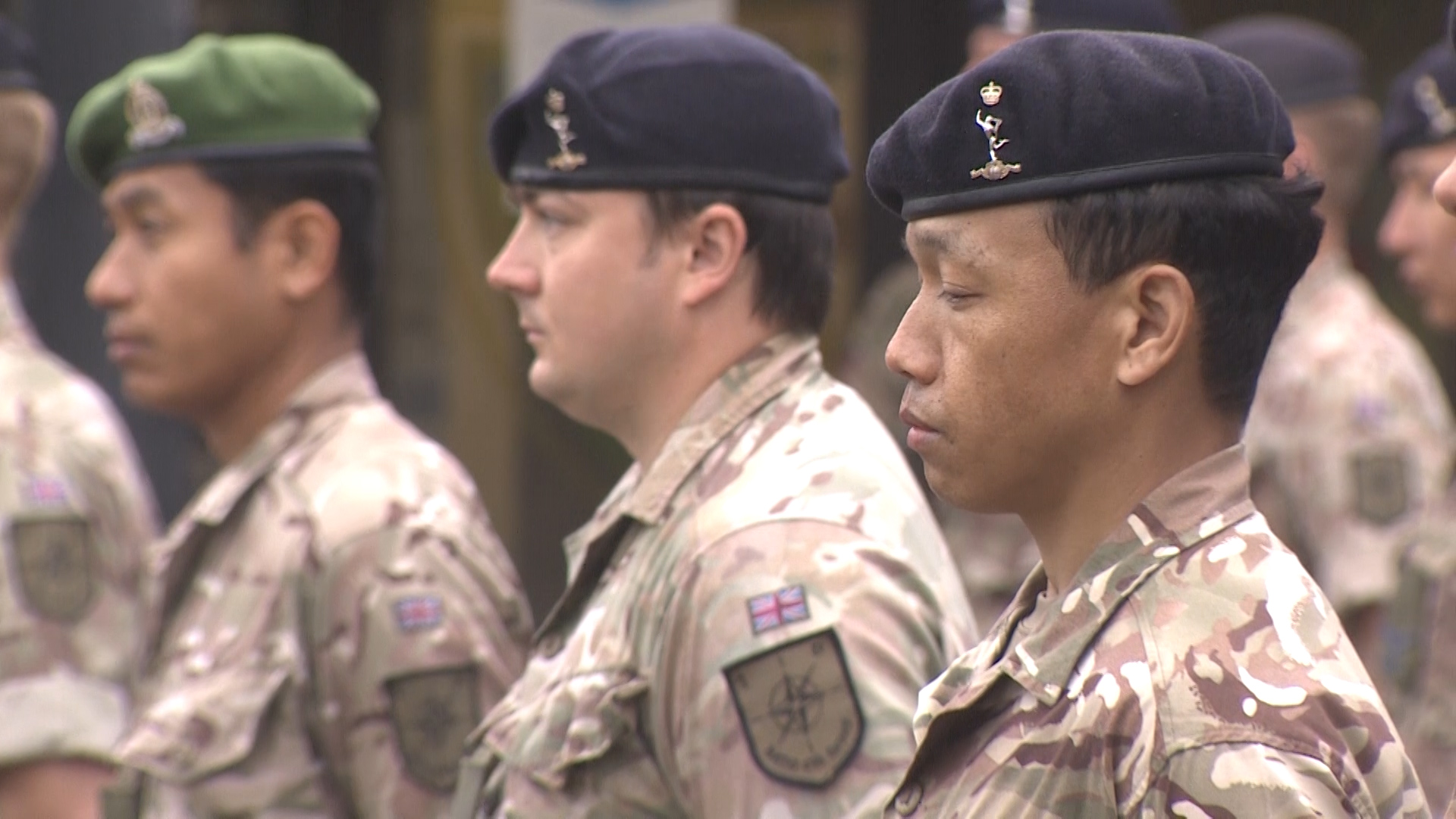 Soldiers at the ceremony to mark the rebranding of 628 Signal Troop.