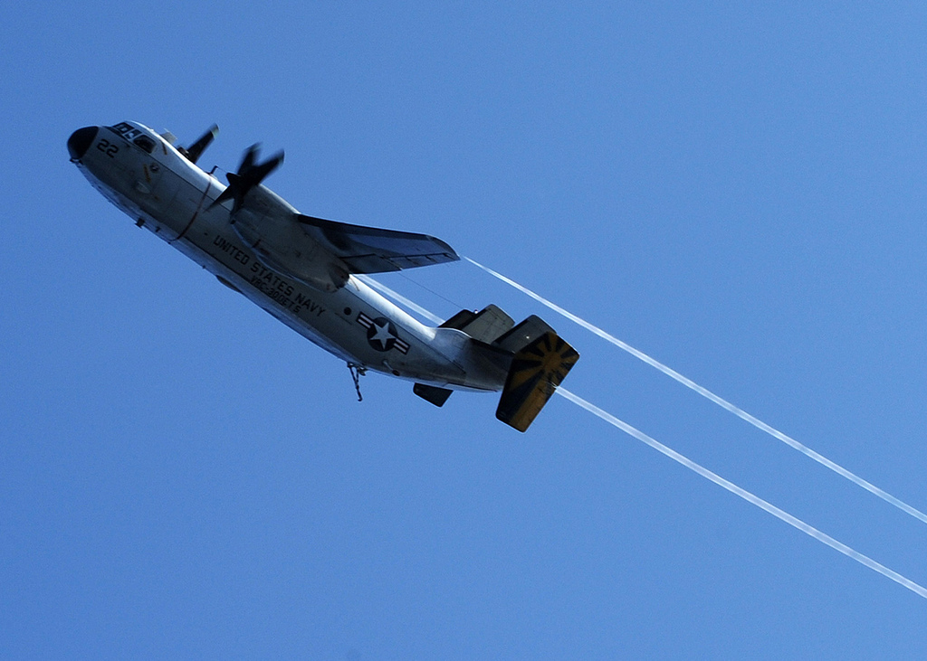 A C-2A Greyhound from the "Providers" of Fleet Logistics Support Squadron (VRC) 30 - US Navy - CREDIT: US 7th Fleet