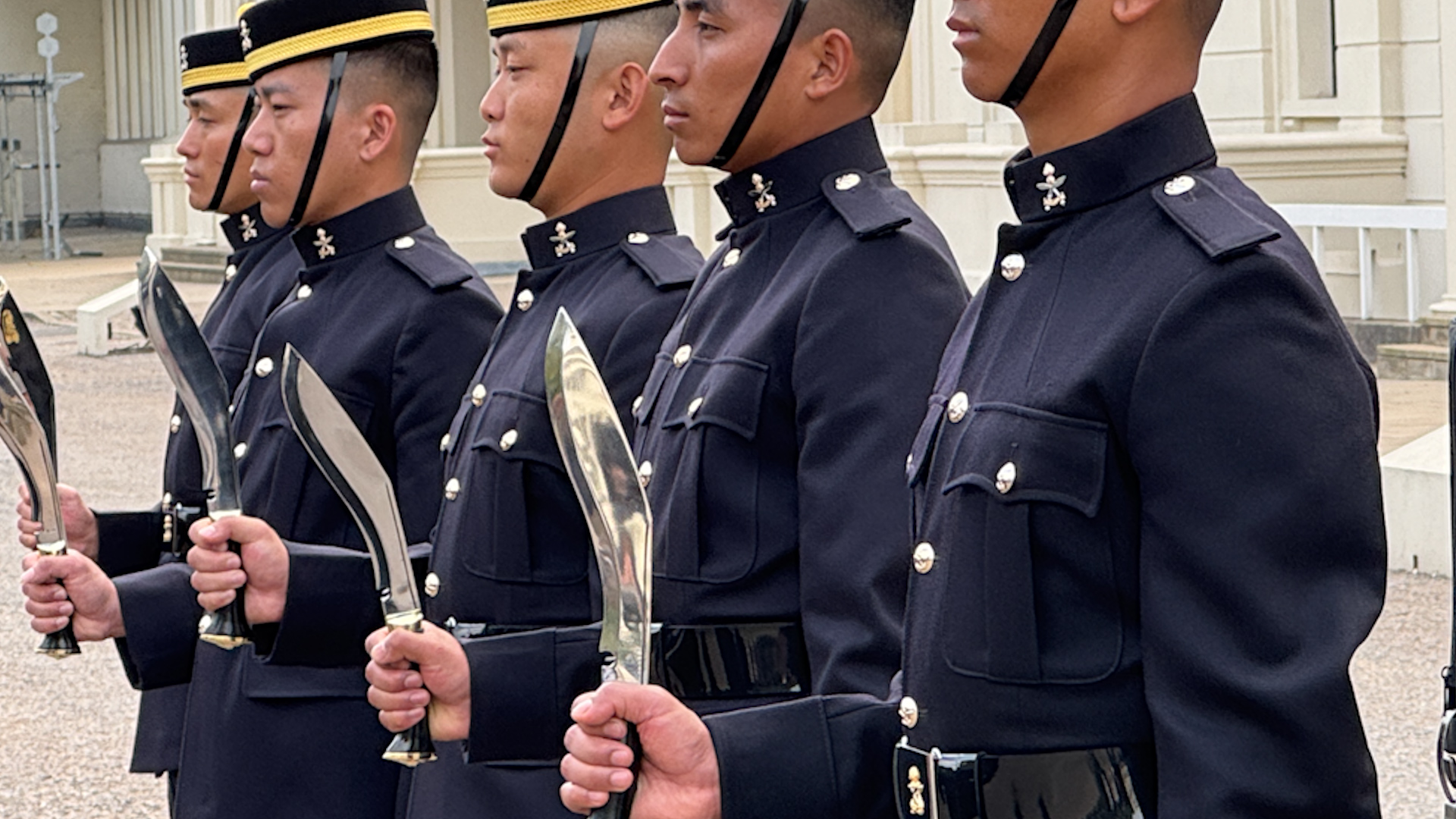 69 Gurkha Field Squadron have their kukris and sheaths inspected