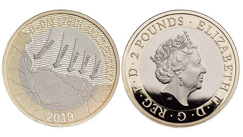 75th anniversary of D-Day 2019 UK £2 base proof coin 070519 CREDIT Royal Mint 2.jpg