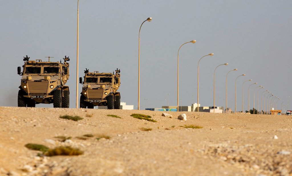 The Foxhound arrives at RAFO Thumrait.