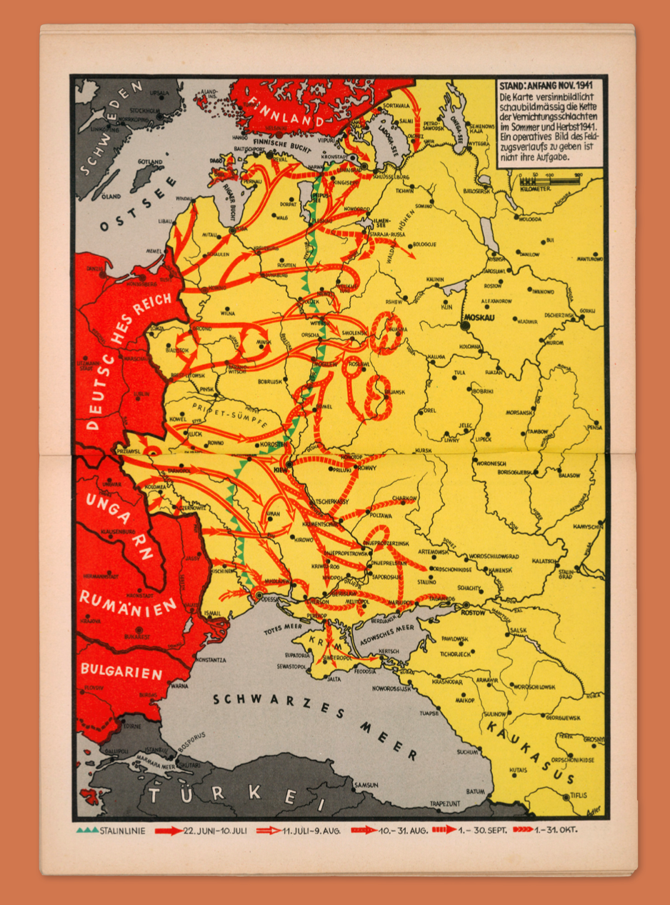 'STAND: Anfang Nov. 1941 from Der Krieg 1939/41 in Katen, 1942. Picture: British Library. 