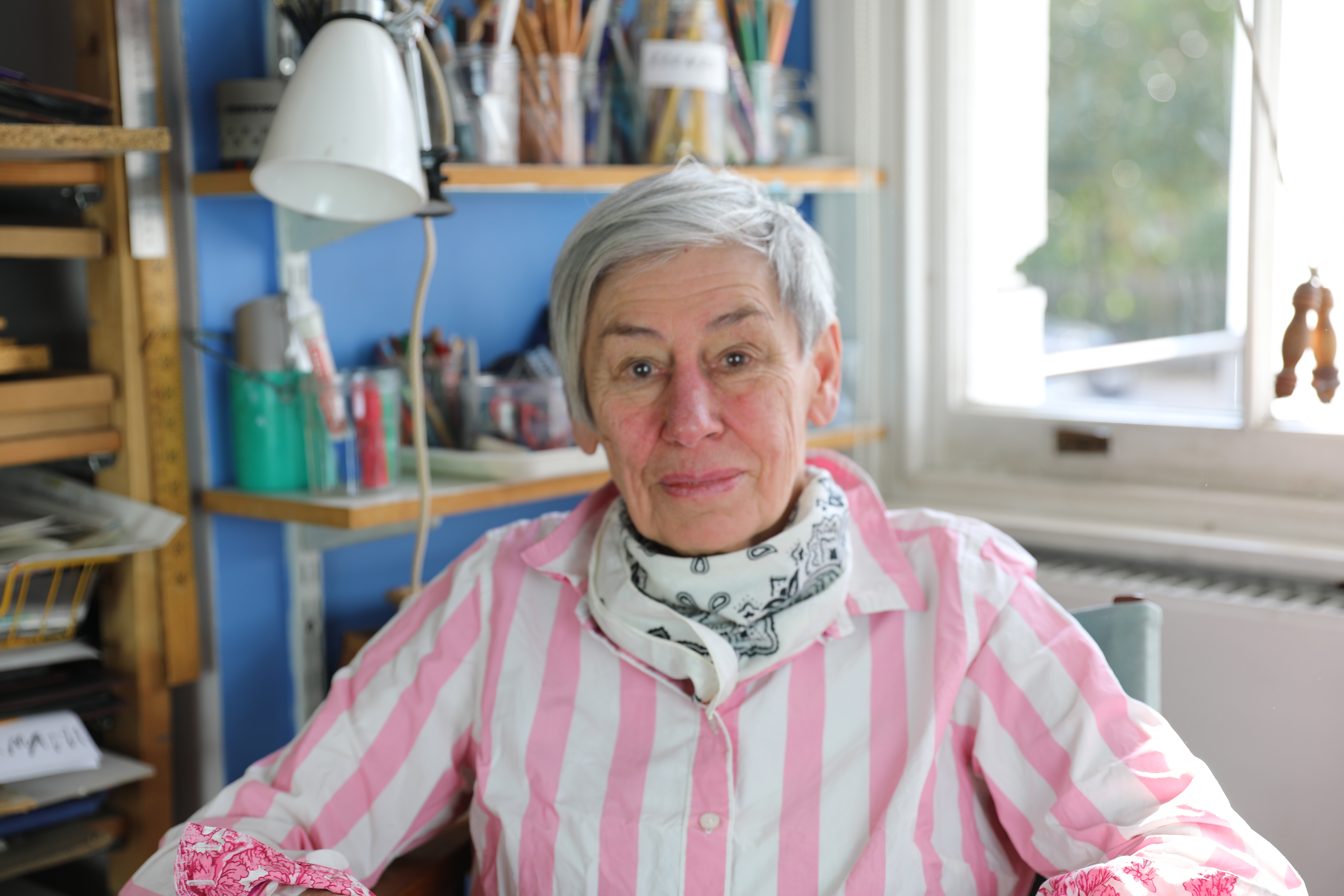Linda Kitson, 40 years on from her appointment as the official war artist of the Falklands War.