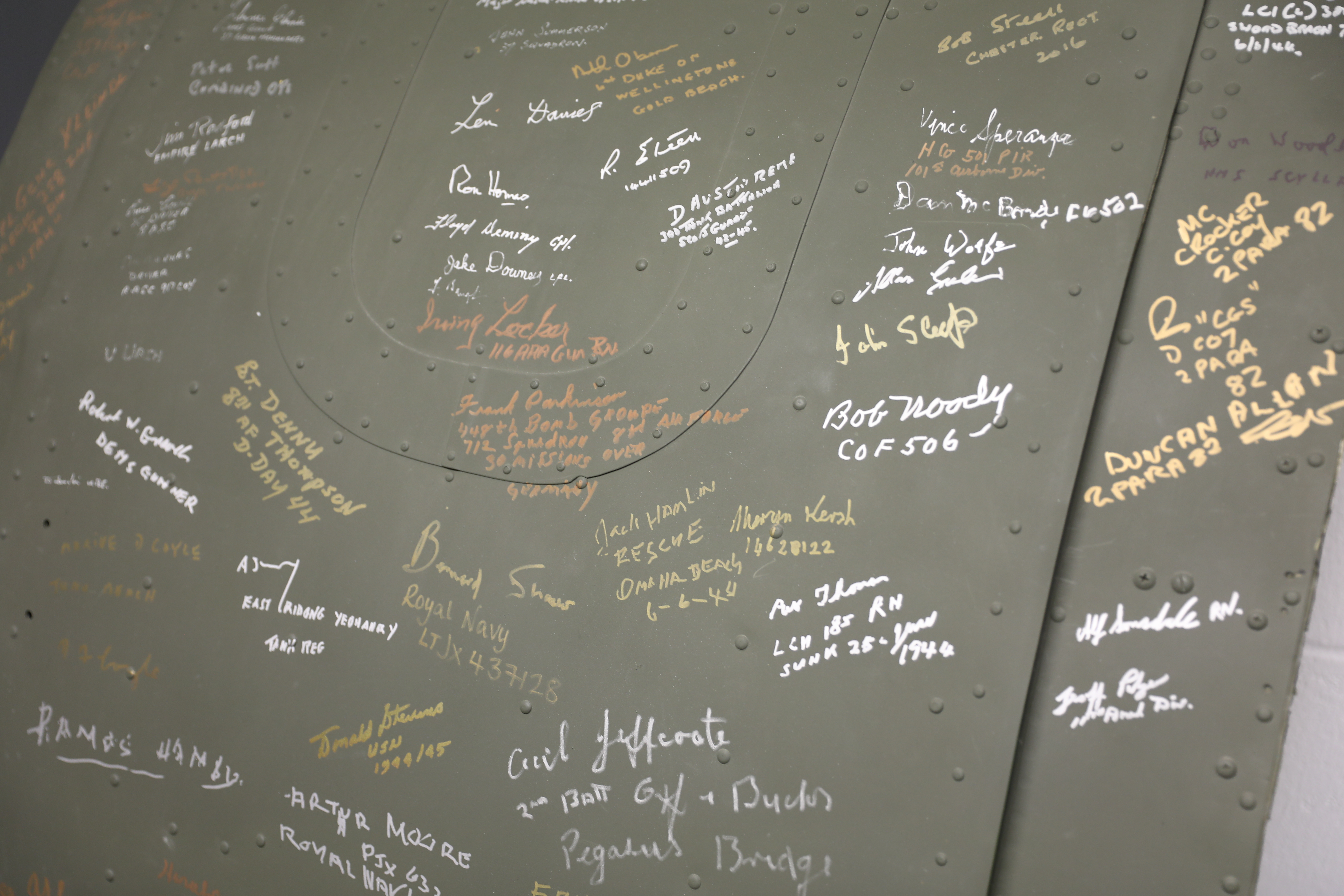 Aircraft Door signed by airborne veterans