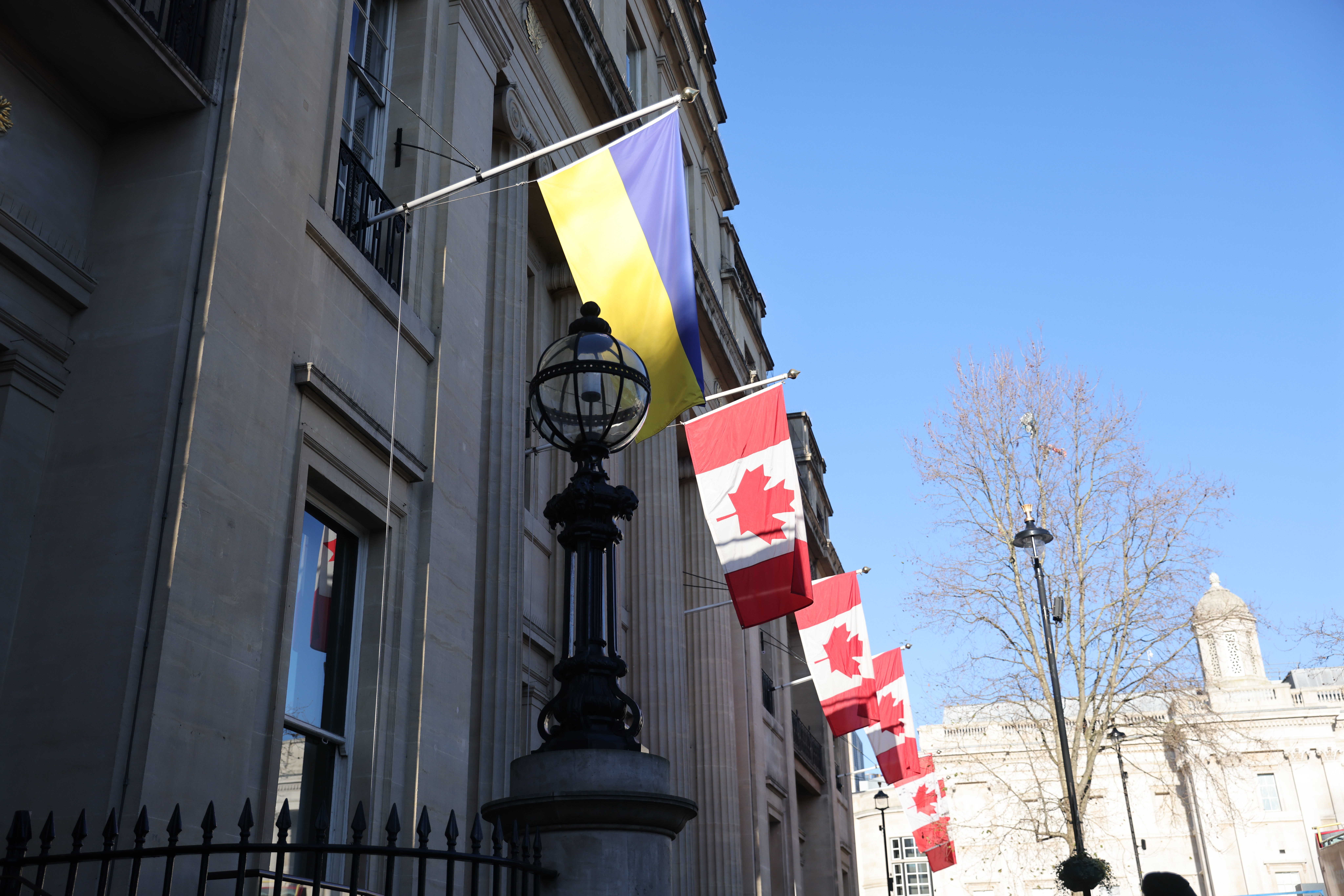Ukrainian-Canada flags in London