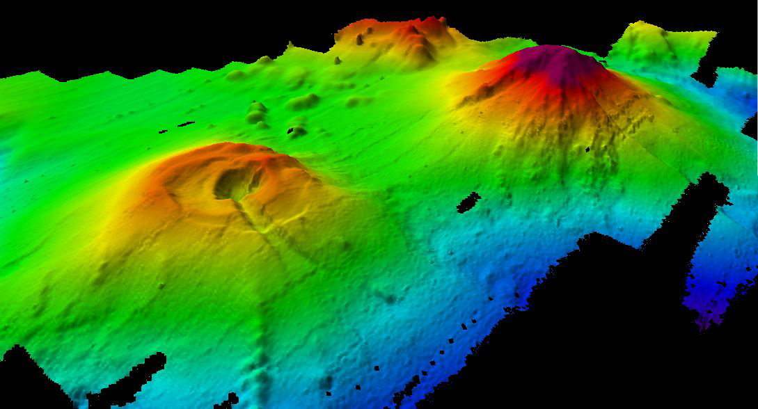 A 90m subsea peak scanned by HMS Protector on the edge of the Antarctic (Picture: Royal Navy).