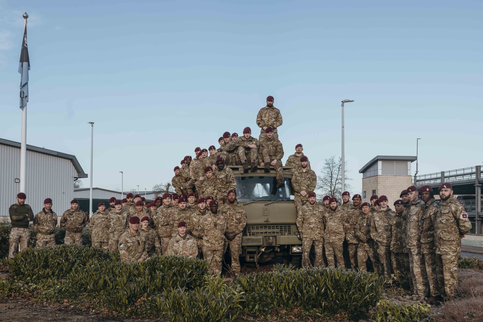 A Bedford Light recovery vehicle being unveiled as a gate guardian at Merville Barracks in Colchester 100125 CREDIT Cpl Stone, British Army 2