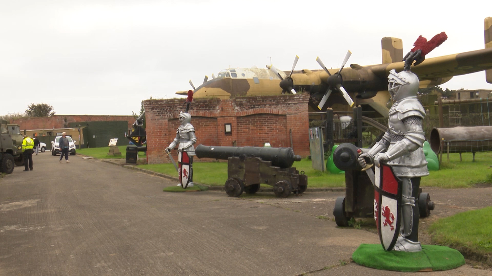 A Blackburn Beverley aircraft, along with other items up for auction, at Fort Paull, a former museum and Napoleonic fort 