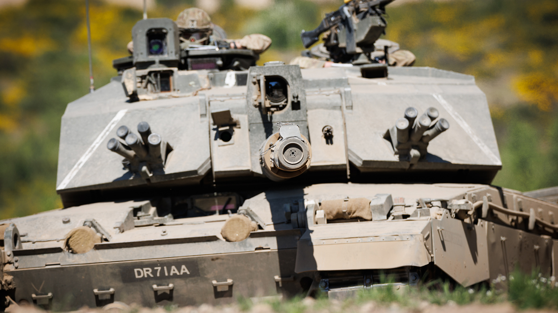 A Challenger 2 of 2nd Royal Tank Regiment on the Drawsko Pomorskie training area during Ex Steadfast Defender 2024