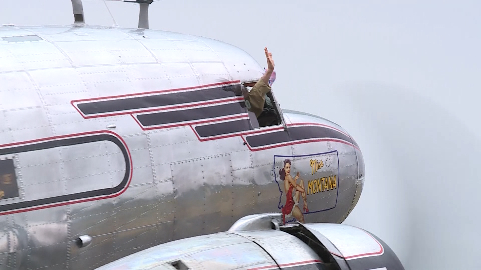 A Dakota aircraft taxis at IWM Duxford ahead of D-Day 75 commemorations.