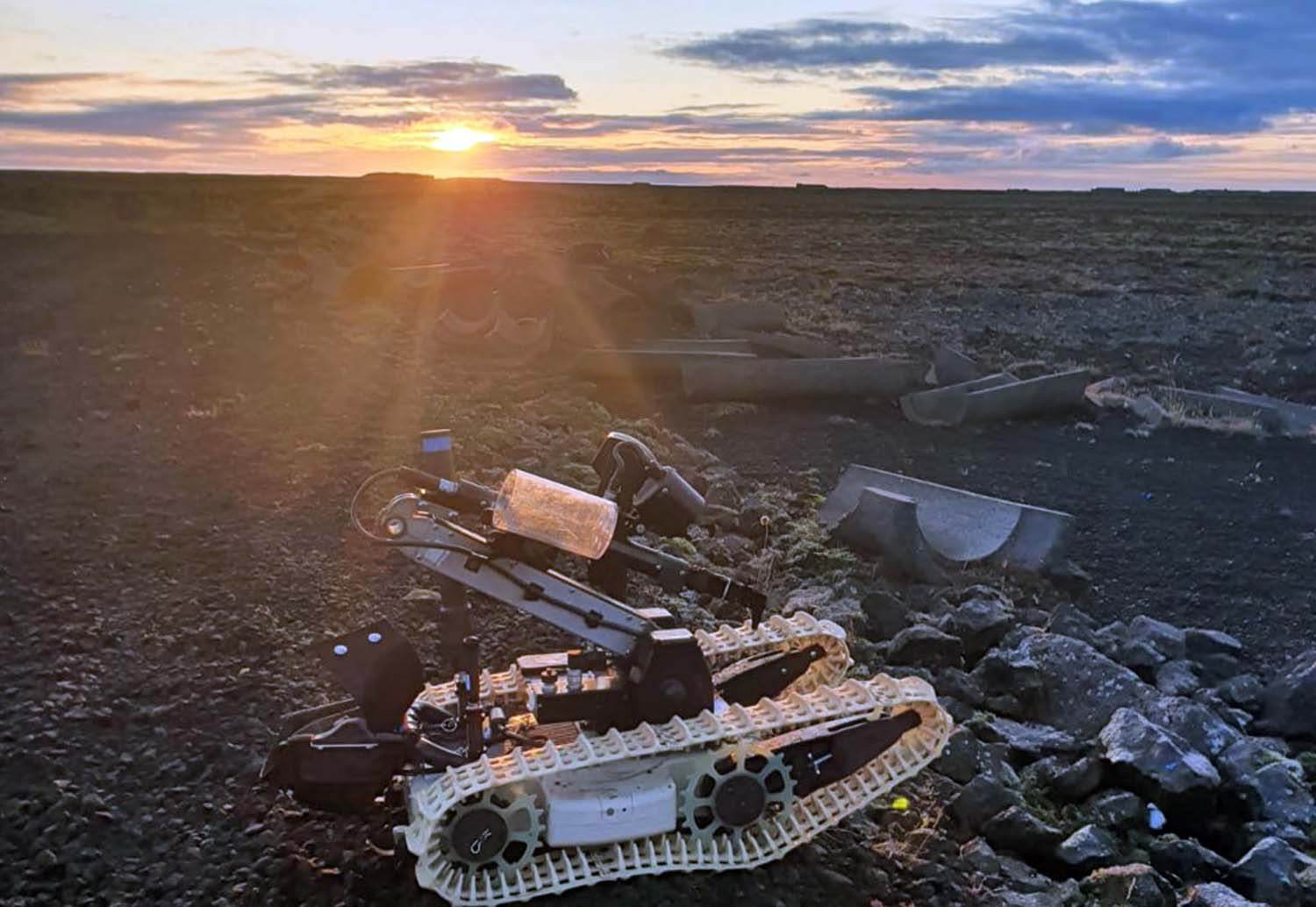Royal Navy personnel used the remotely-controlled Dragon Runner vehicle during the exercise (Picture: Royal Navy).