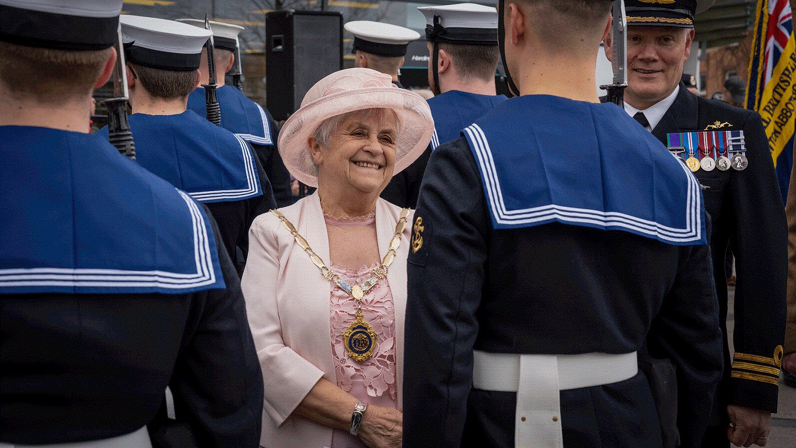 A Freedom Scroll was presented by the Mayor Councillor Carol Bunday to HMS Triumph 02042023 CREDIT Royal Navy MOD.jpg