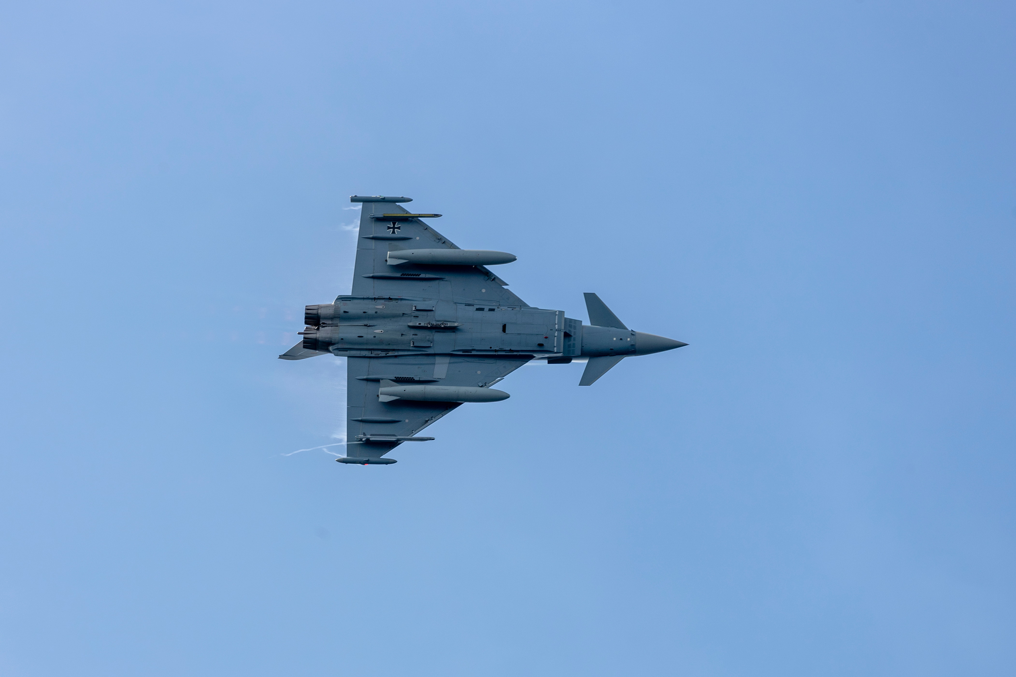 	A German Typhoon fighter taking part in Australia's biggest Navy exercise