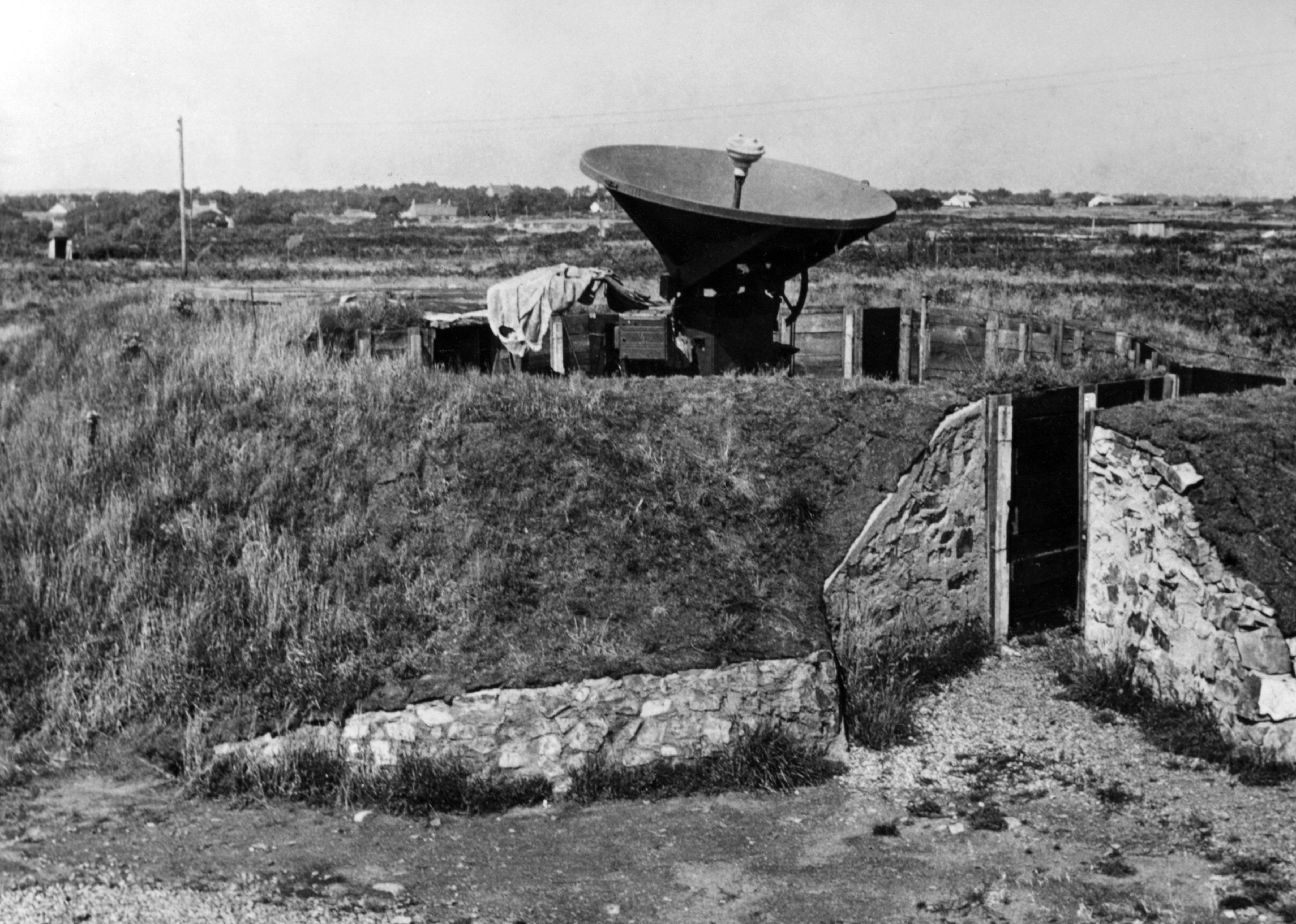 A German sound locator on La Moye, Jersey, during German occupation of the Channel Islands 010145 CREDIT TOPFOTO PA.