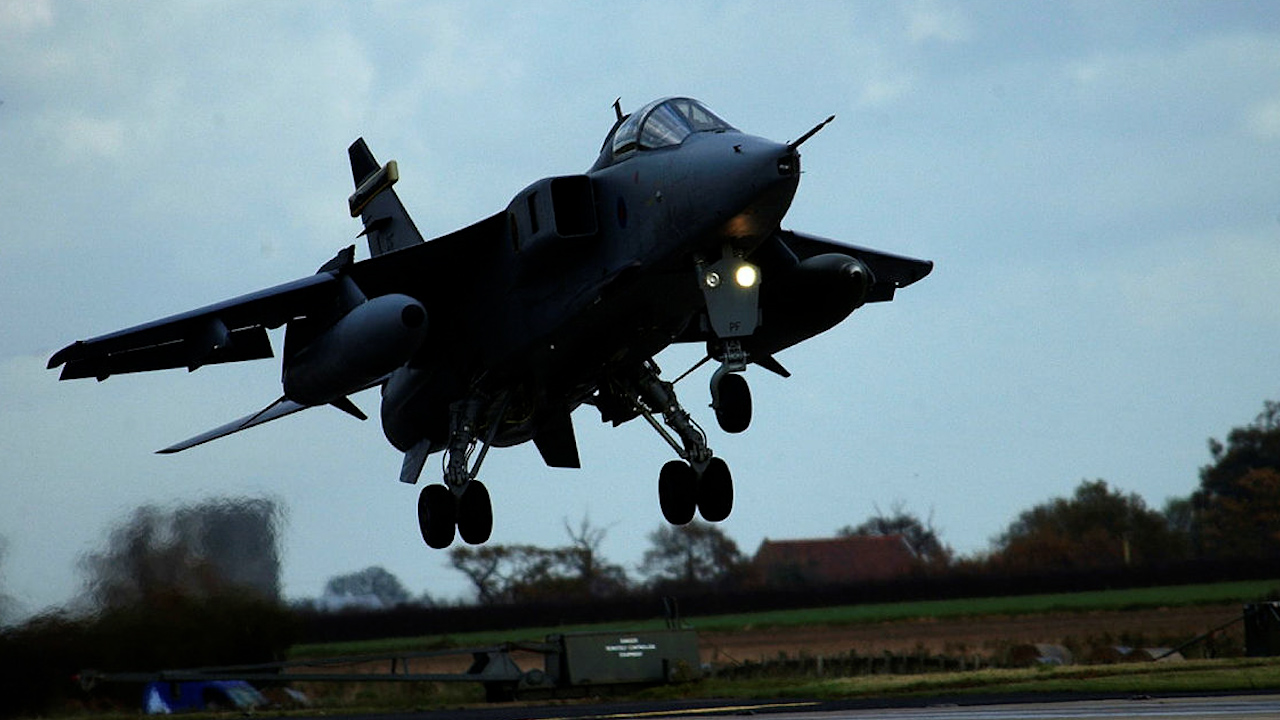 A Jaguar aircraft based at RAF Coltishall in Norfolk. pictured just about to take-off for a normal days flying (Picture: MOD)