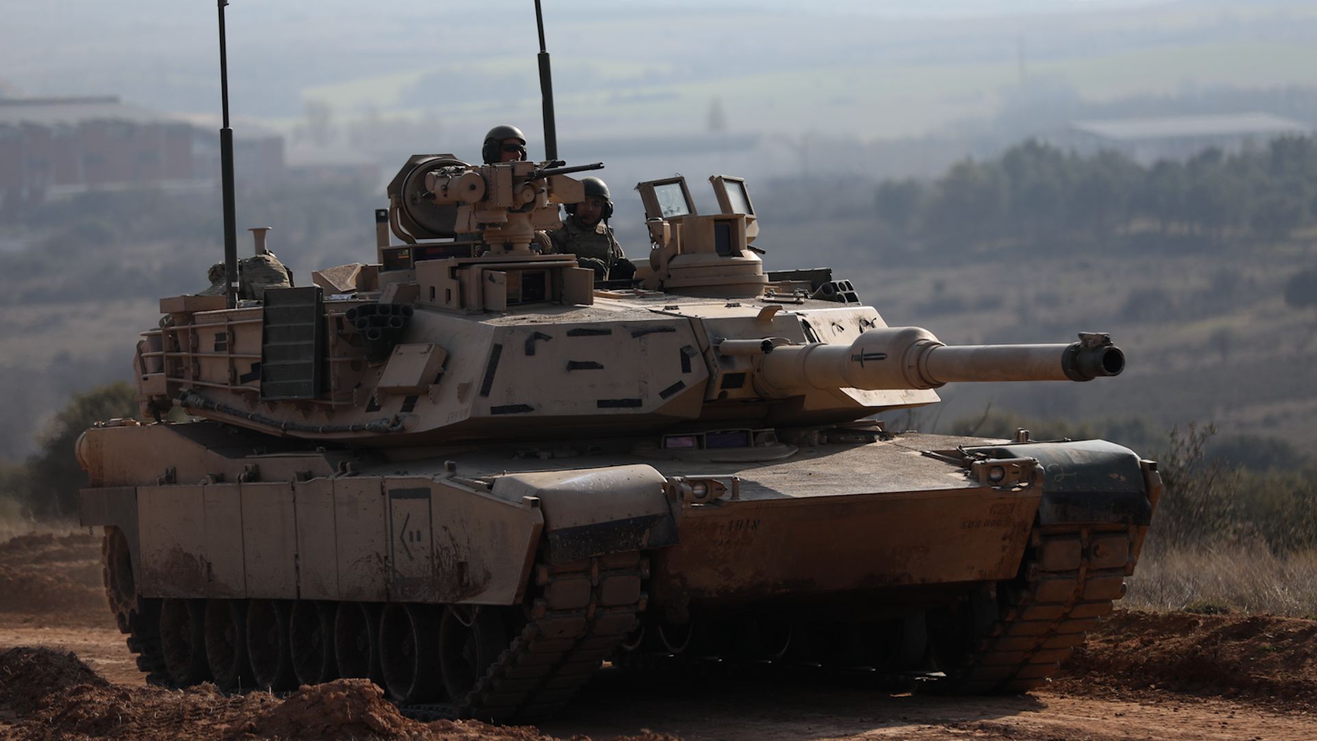 A M1 Abrams Main Battle Tank scans for targets during a live fire exercise in Greece 17022023 CREDIT US Dept of Def