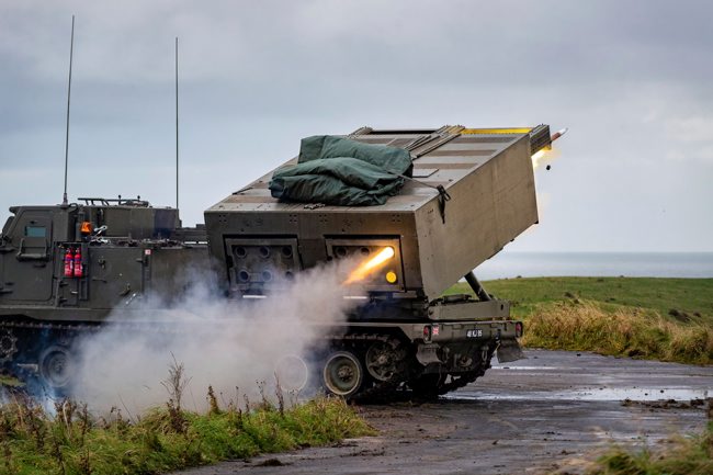 A M270 MLRS firing operated at Kirkcudbright Training Area in Scotland (Picture: MOD).